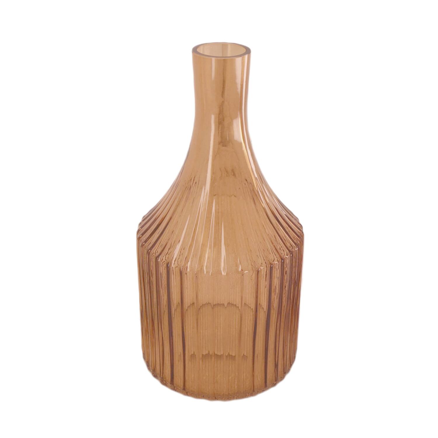 Vase glass 14x14x26.5cm - Brown