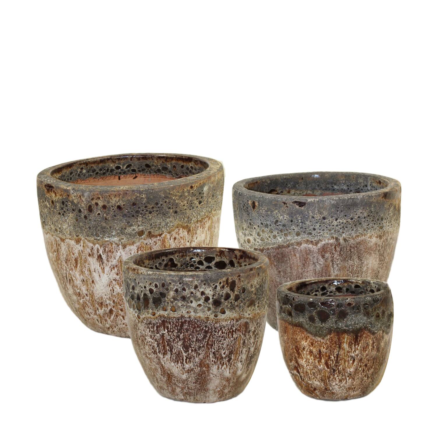 Planter ceramic 46x46x38cm  - Brown
