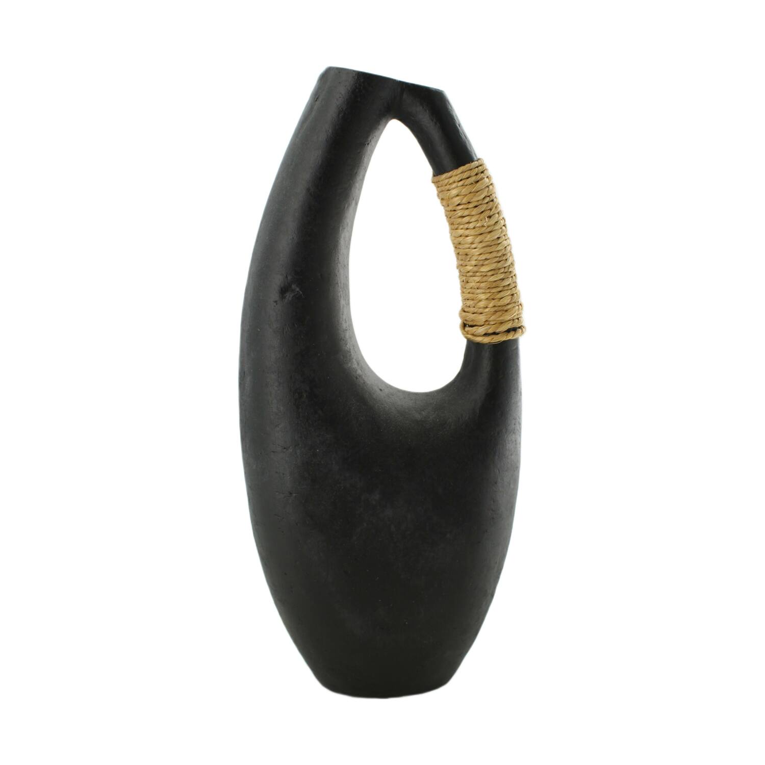 Vase paper mache 19x7x45cm - Black