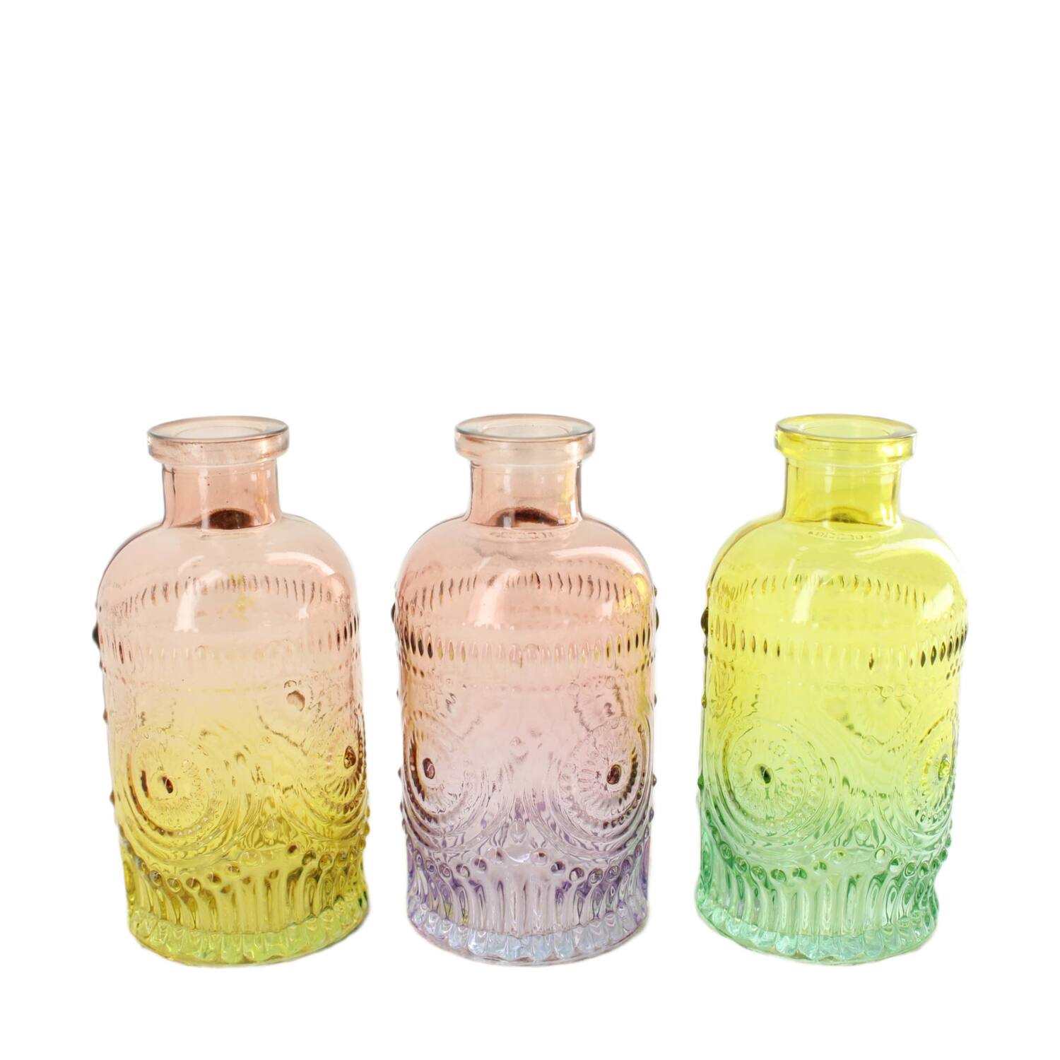 Bottle glass 6.8x6.8x12.5cm  - Multi