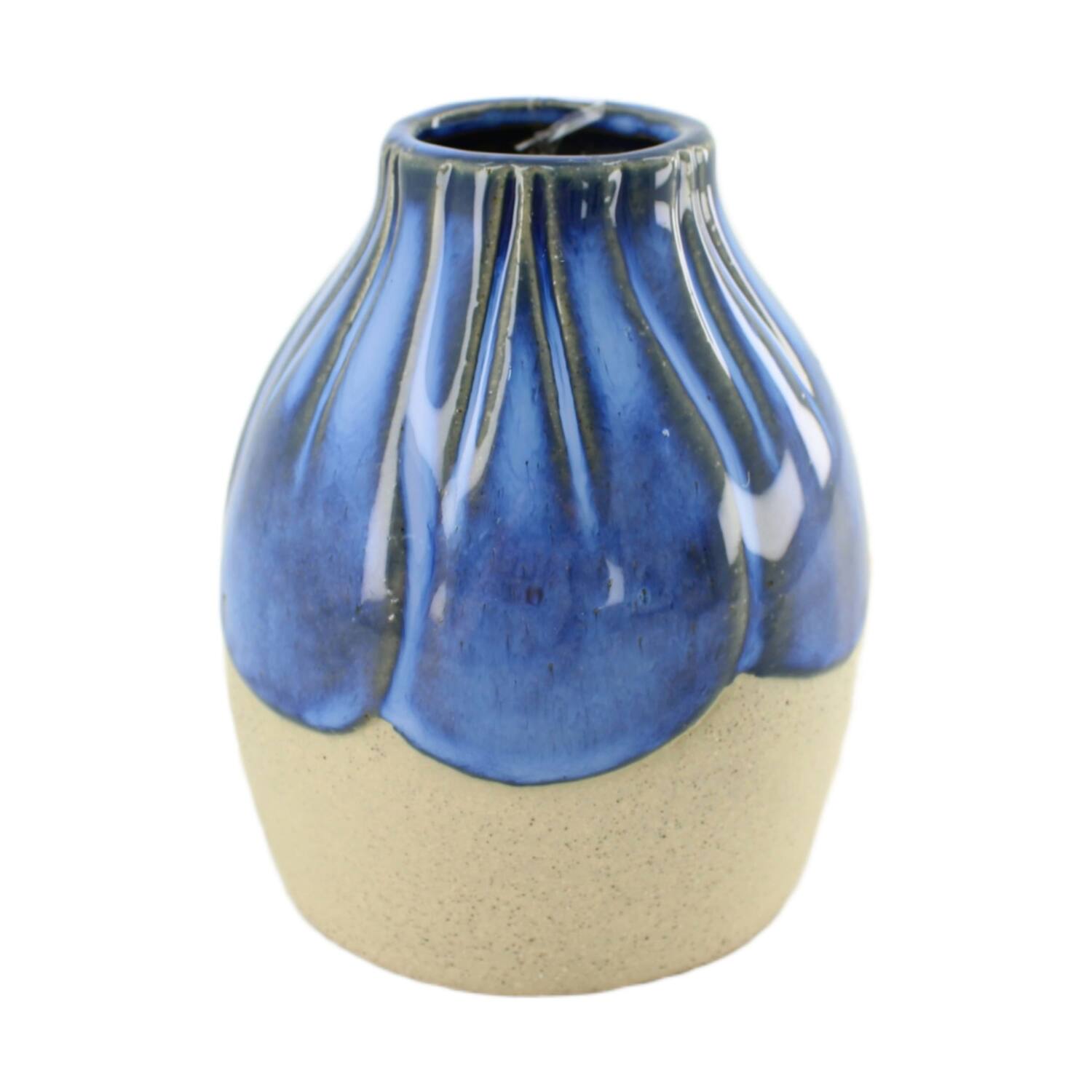 Vase ceramic 9.6x9.6x11.6cm - Blue