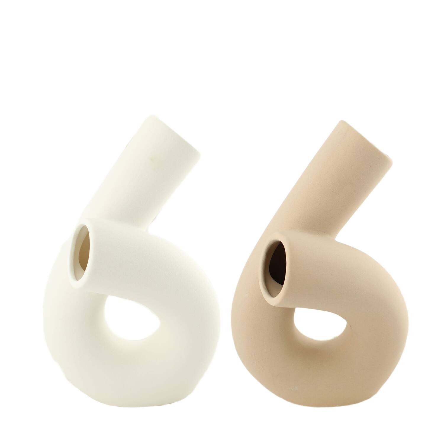 Vase ceramic 15.5x10.5x24.5cm  - White