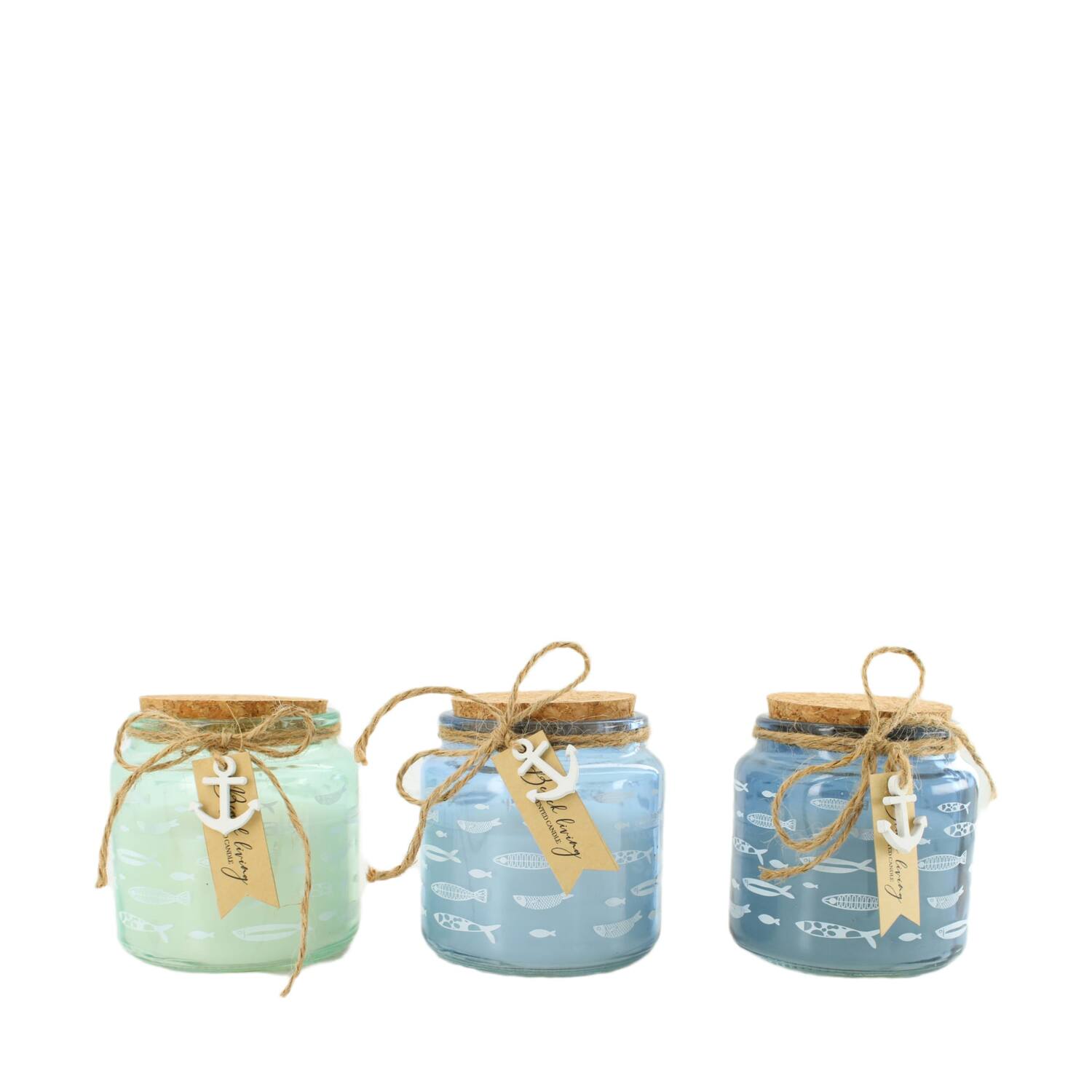 Candle cotton scent wax with glass 10x10x11cm C/3
