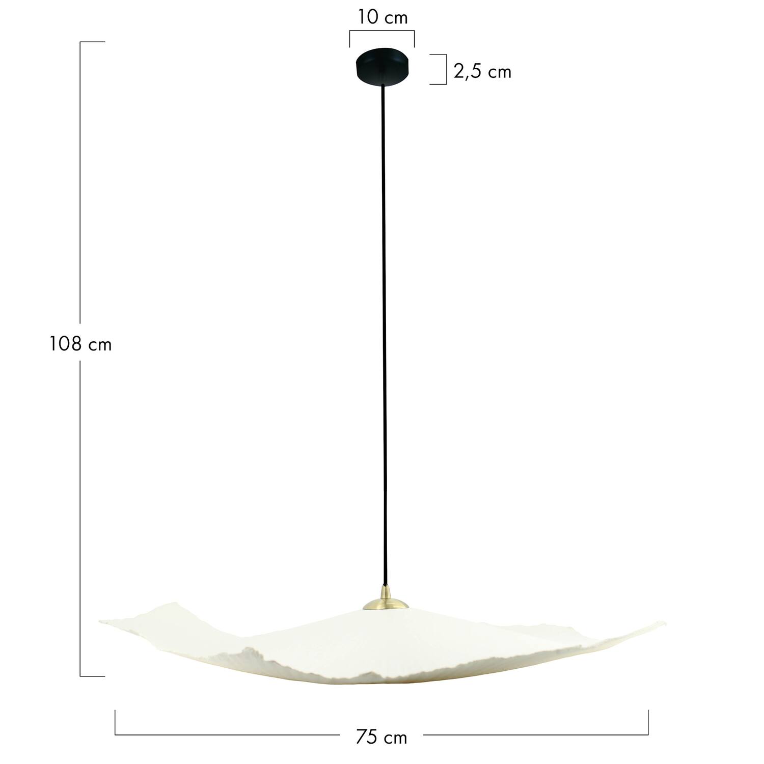 Ceiling light paper mache 75x75x8cm