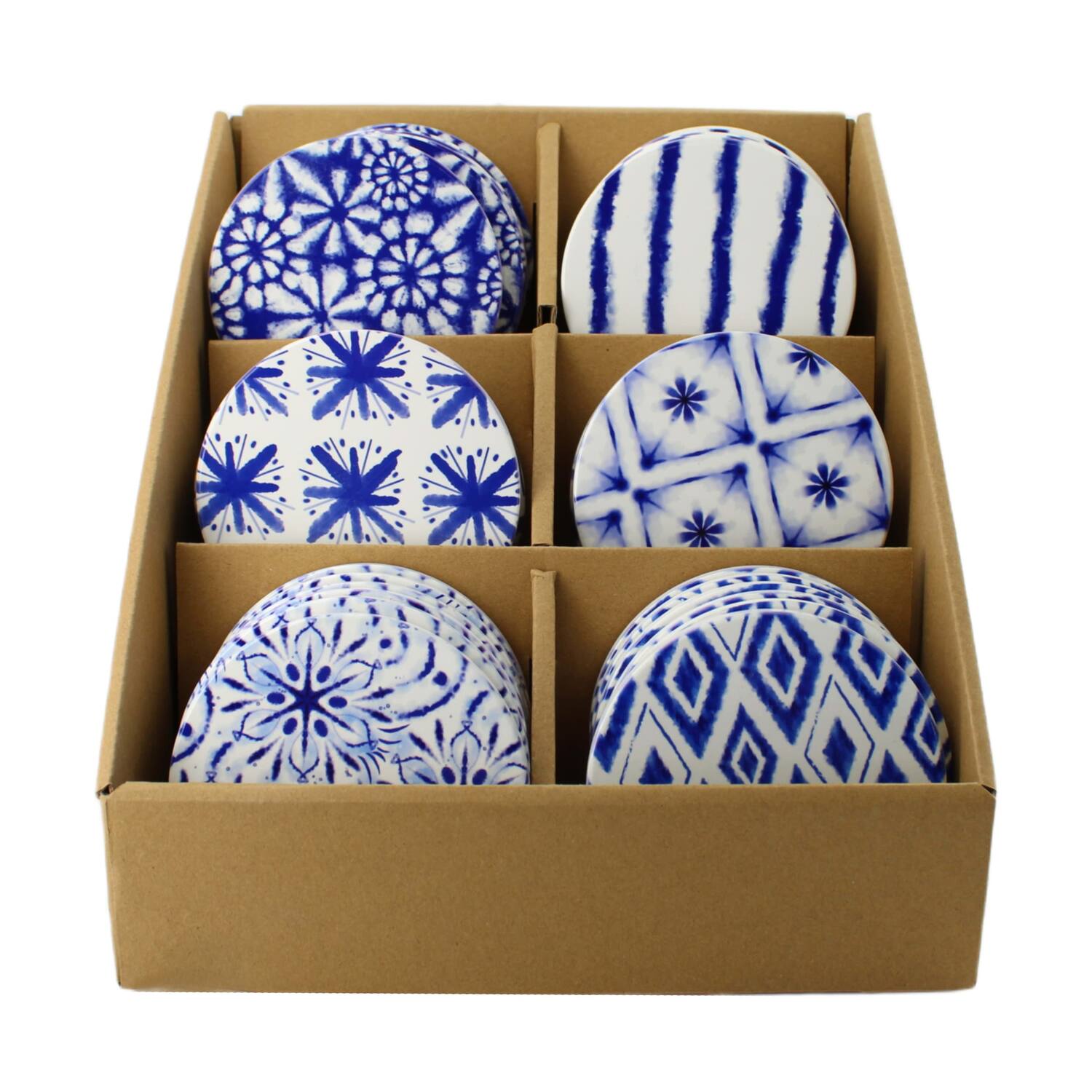 Coaster round ceramic 10.3x10.3x0.7cm - Blue