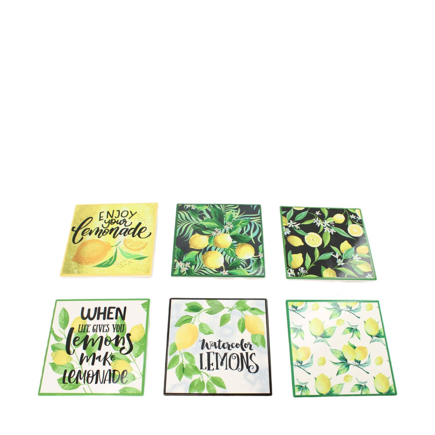 Coaster square ceramic 15x15x0.7cm  - Multi