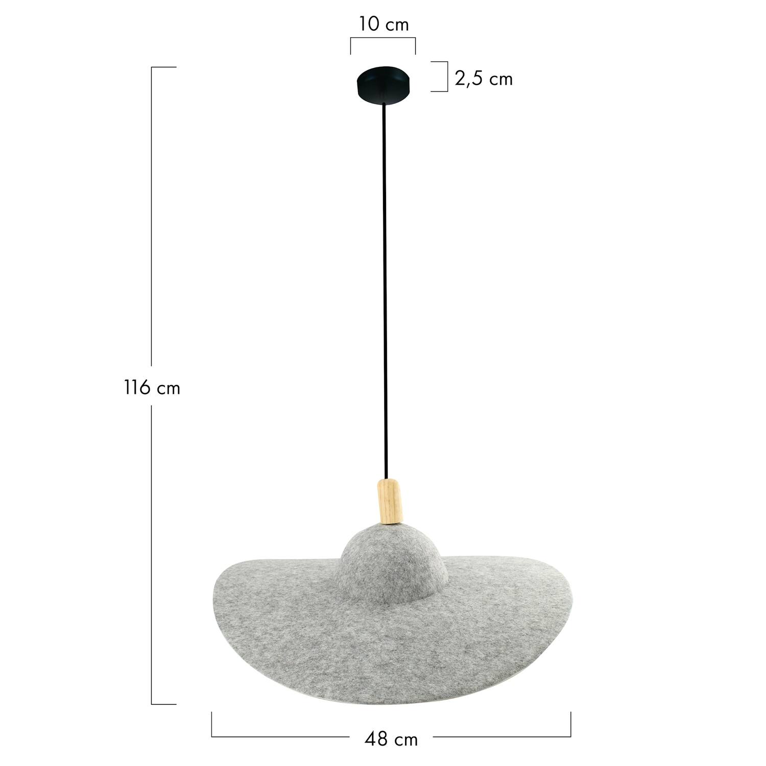 Ceiling light felt 48x48x16cm