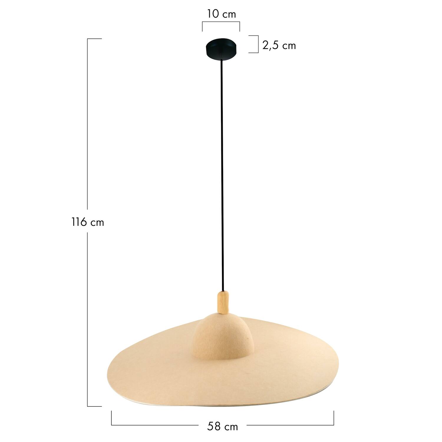 Suspension Ely - 58x58x16cm - Creme