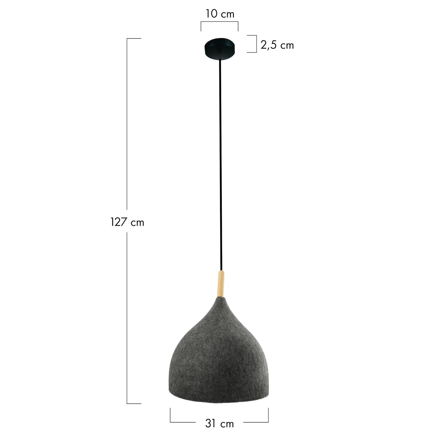 Ceiling light felt 31x31x27cm - Grey