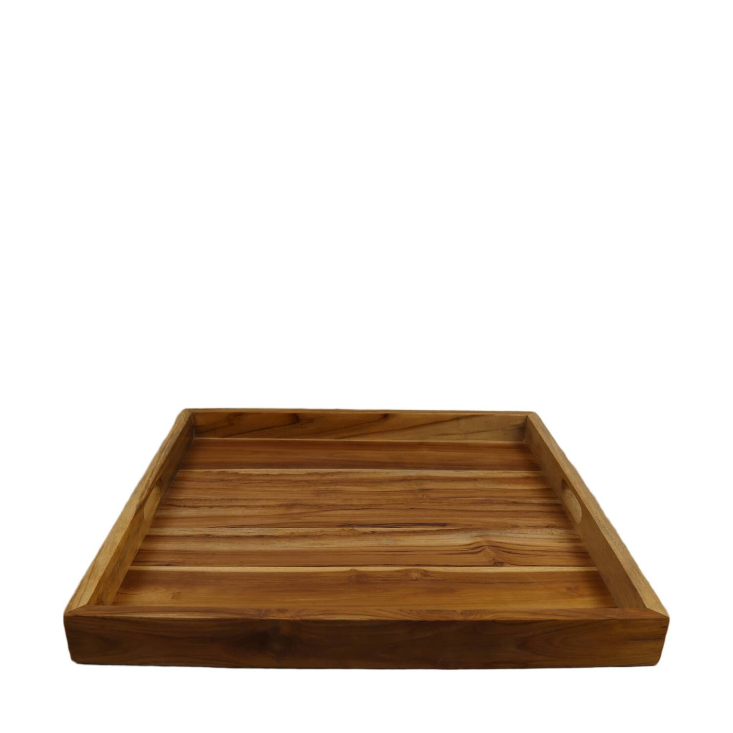 Tray teak wood 58x58x6cm - Natural
