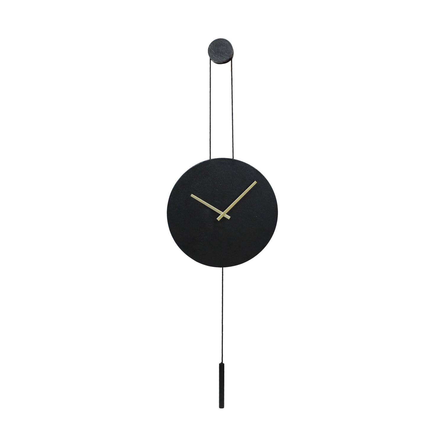 Clock round aluminium 38x4x38cm - Black