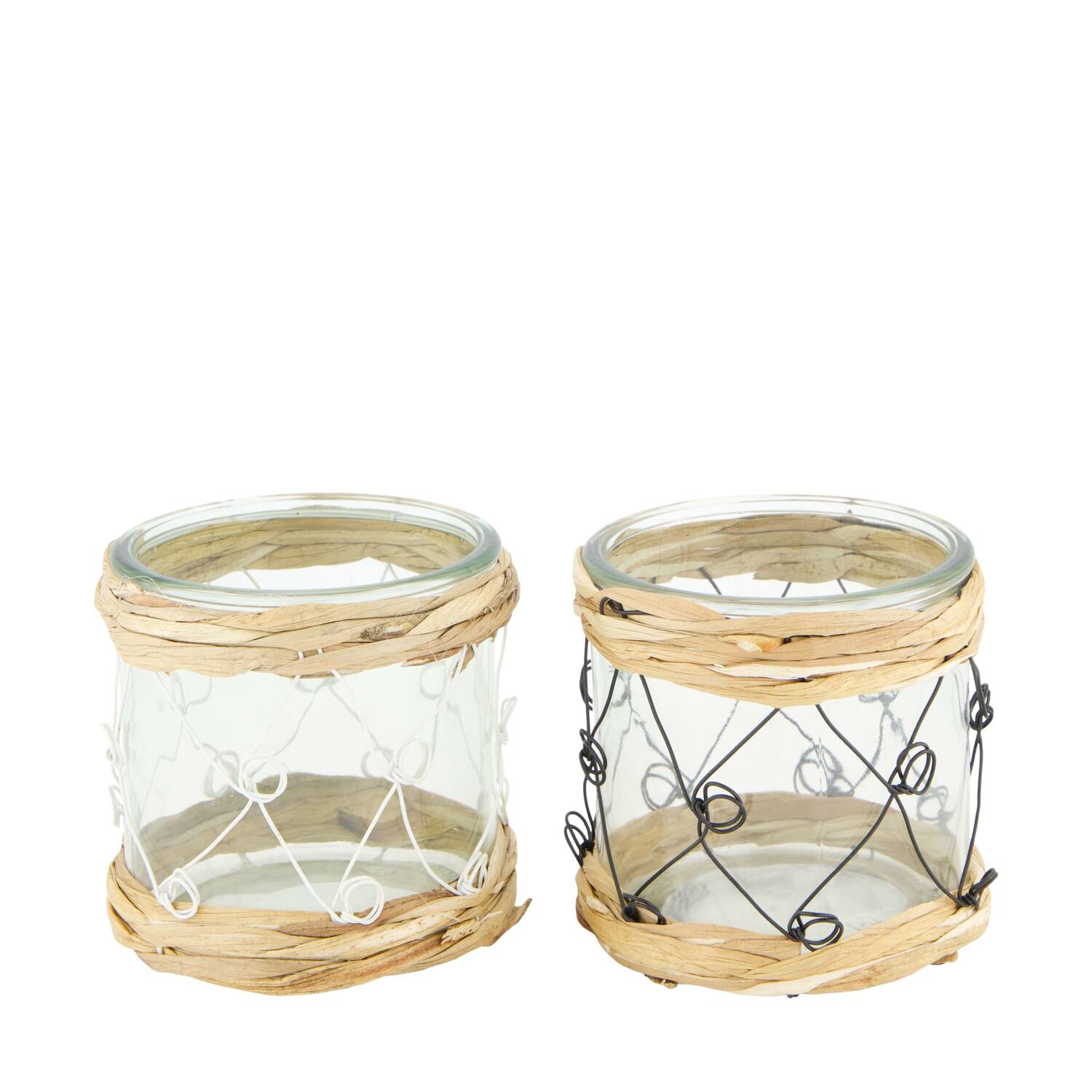 Tealight holder glass 11x11x10cm  - White