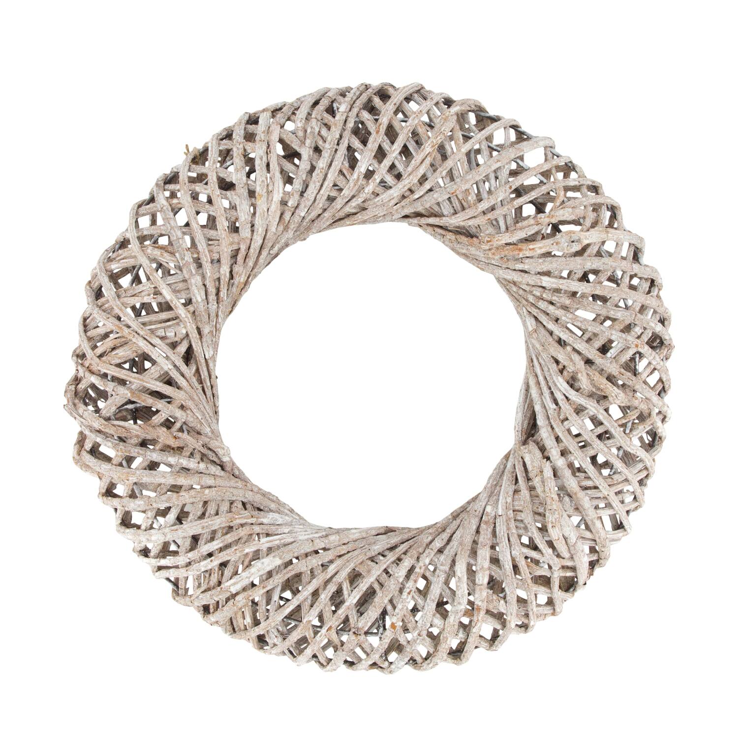 Wreath rattan 38x8.5x38cm - White