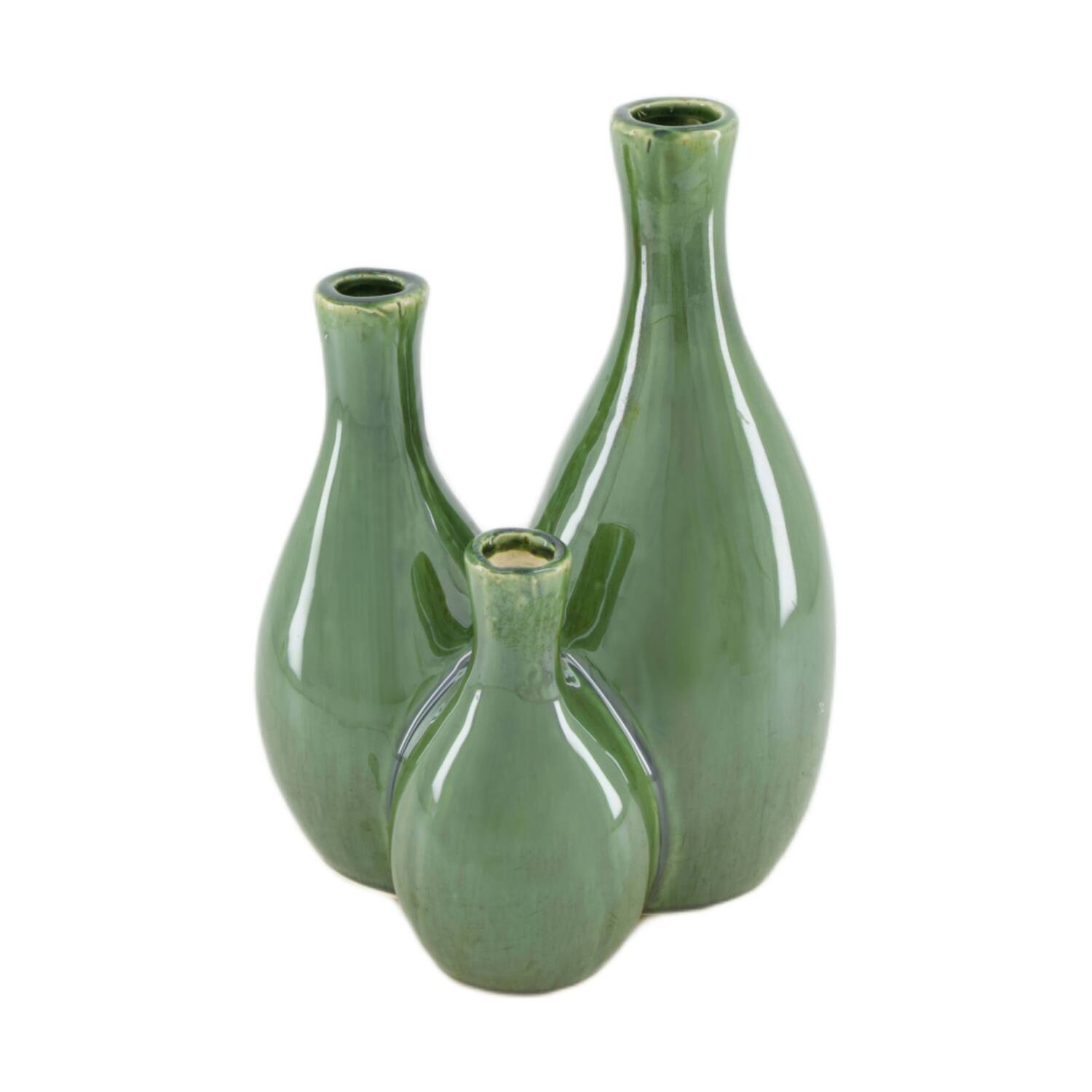 Vase ceramic 18x13.5x25.5cm - Green