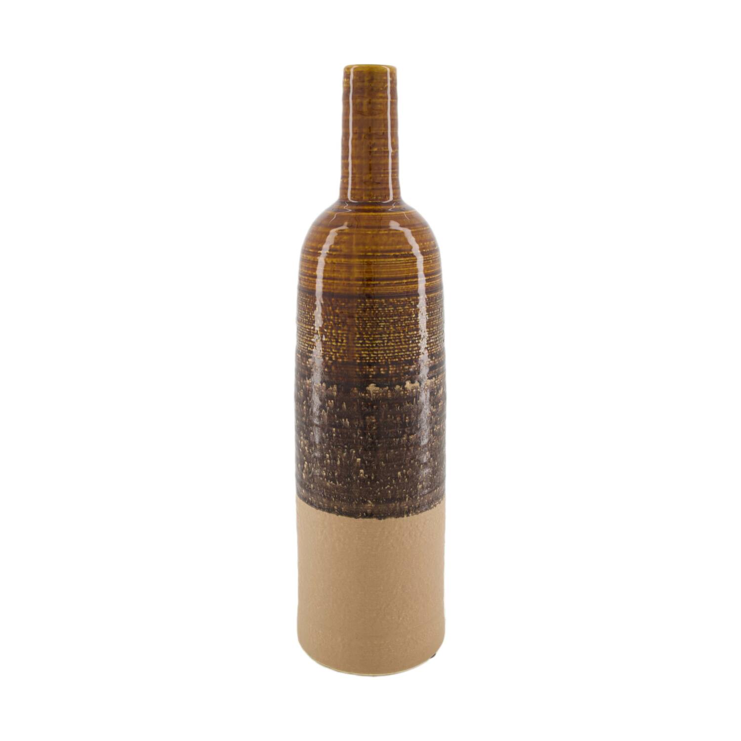 Bottle ceramic 13x13x47.5cm - Brown