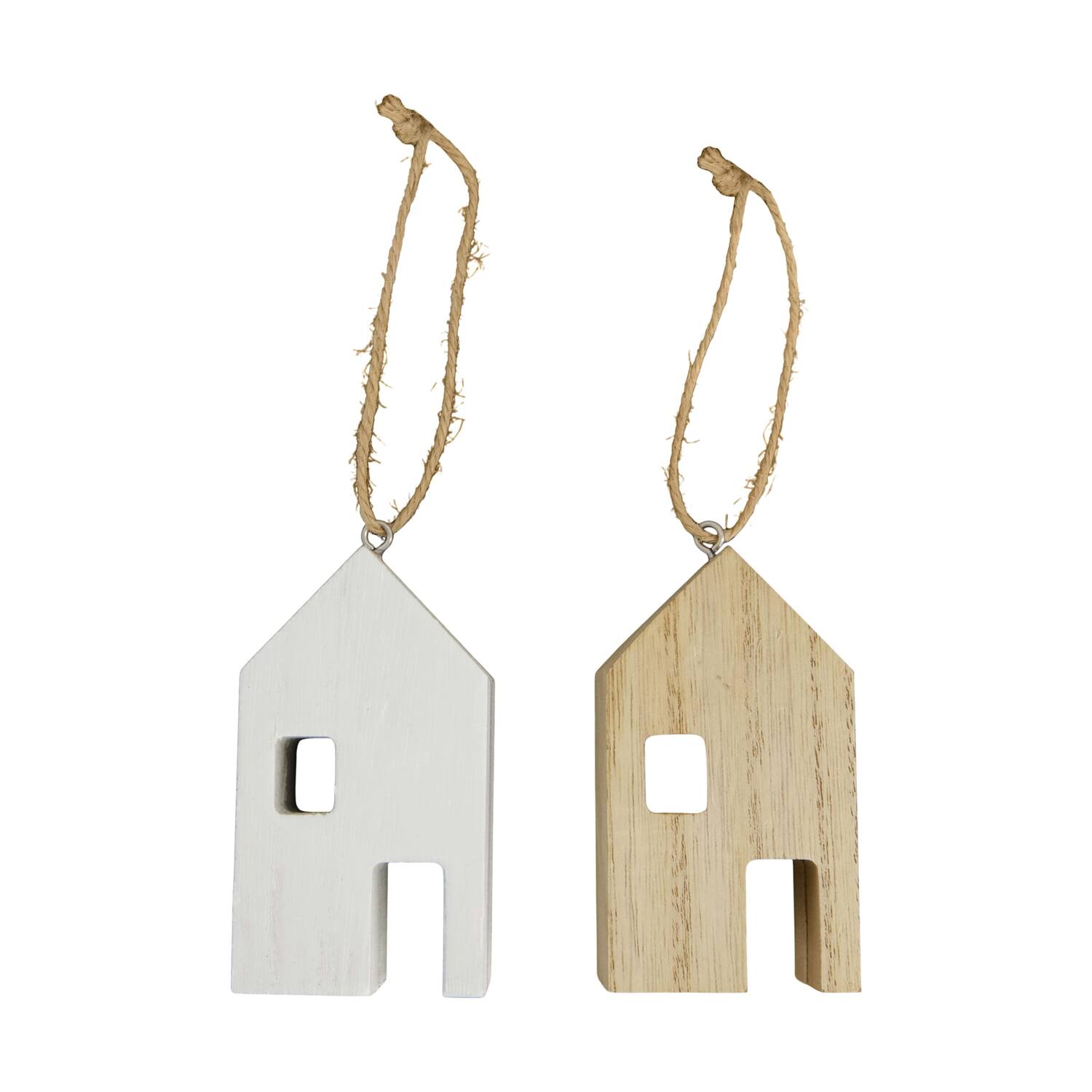 Hanger house pine wood 5x5x9cm  - Natural
