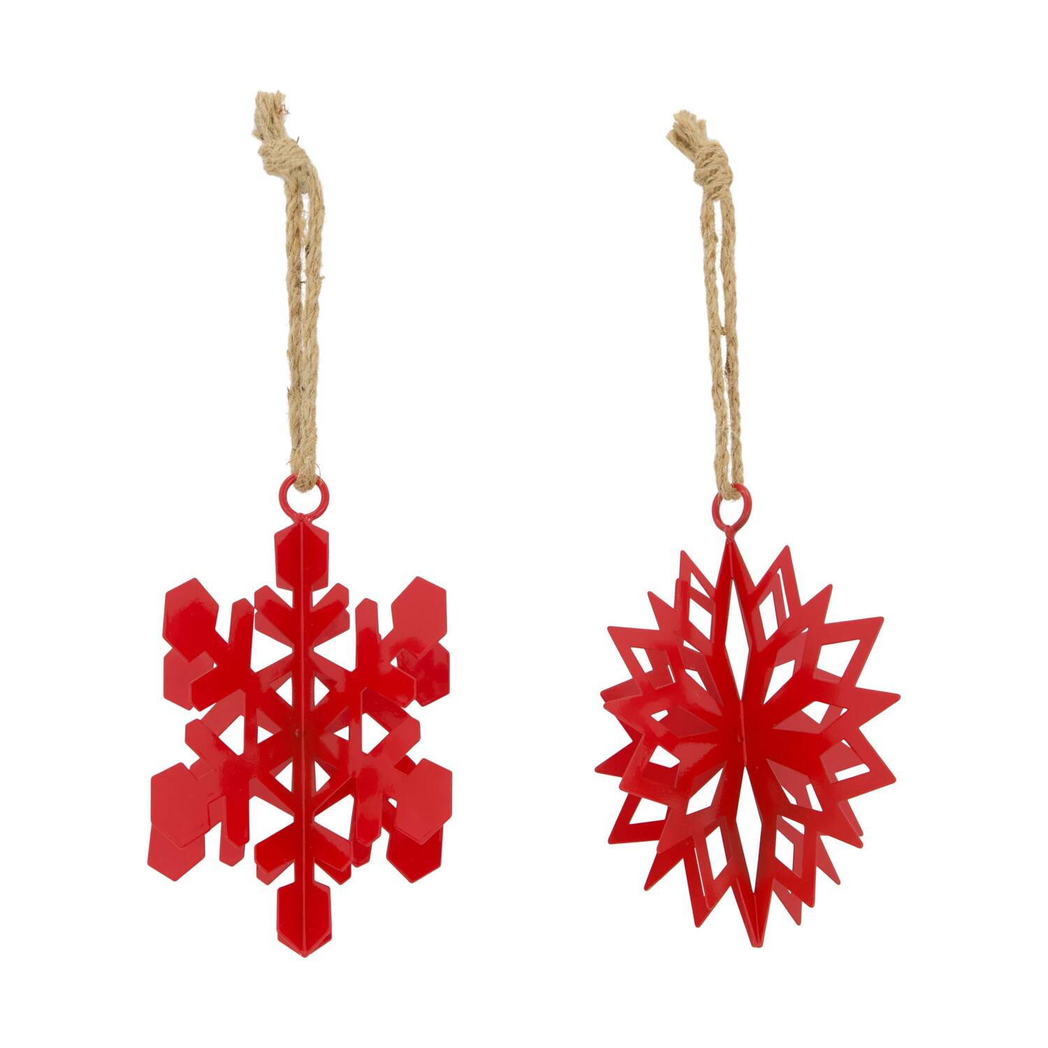 Hanger snowflake metal 15x15x18.5cm - Red
