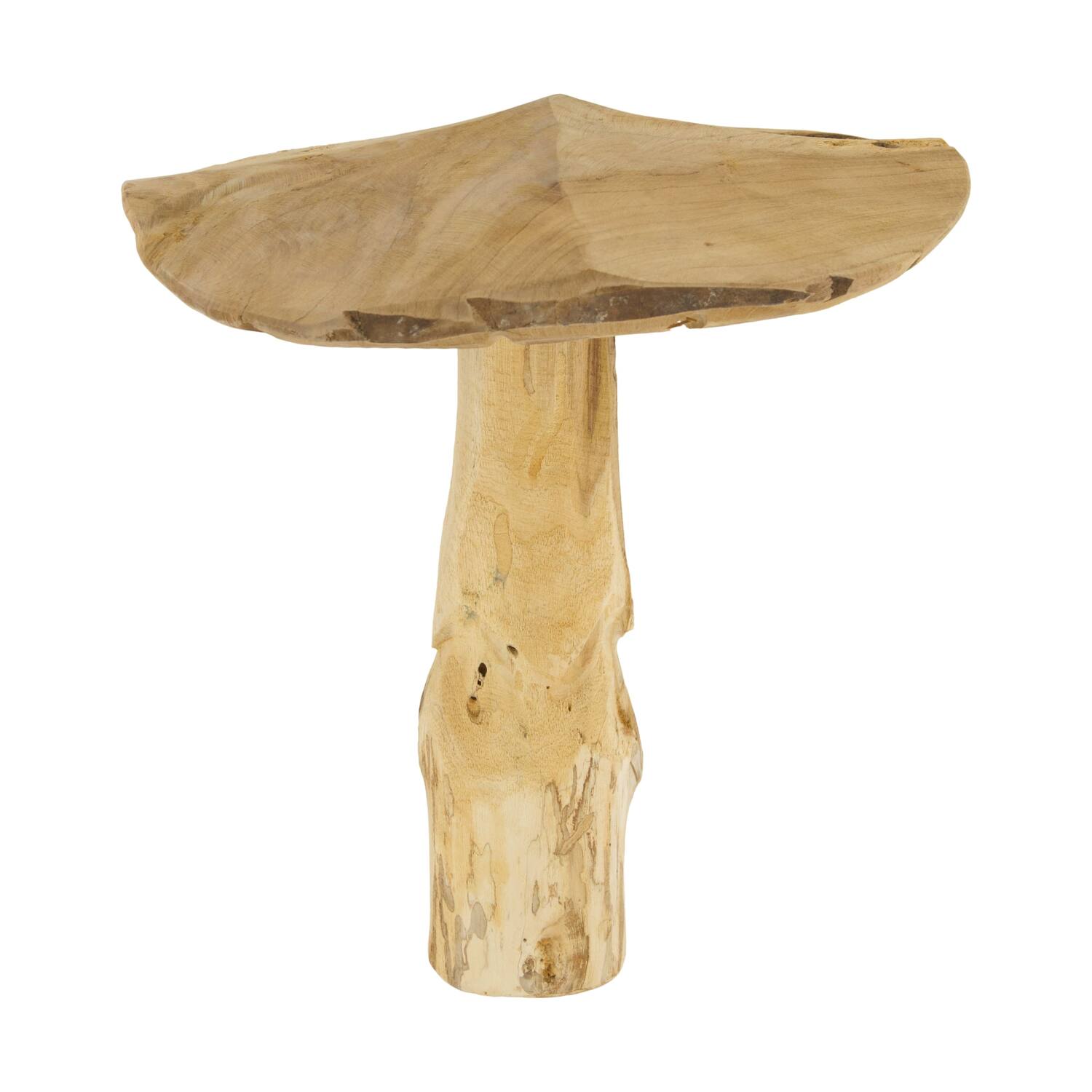 Champignon - Bois de teck - Naturel - 28x30cm