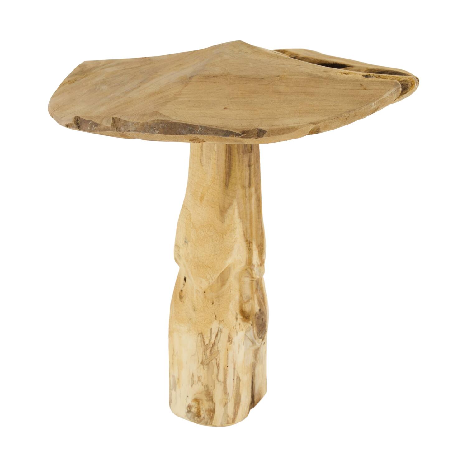 Champignon - Bois de teck - Naturel - 28x30cm