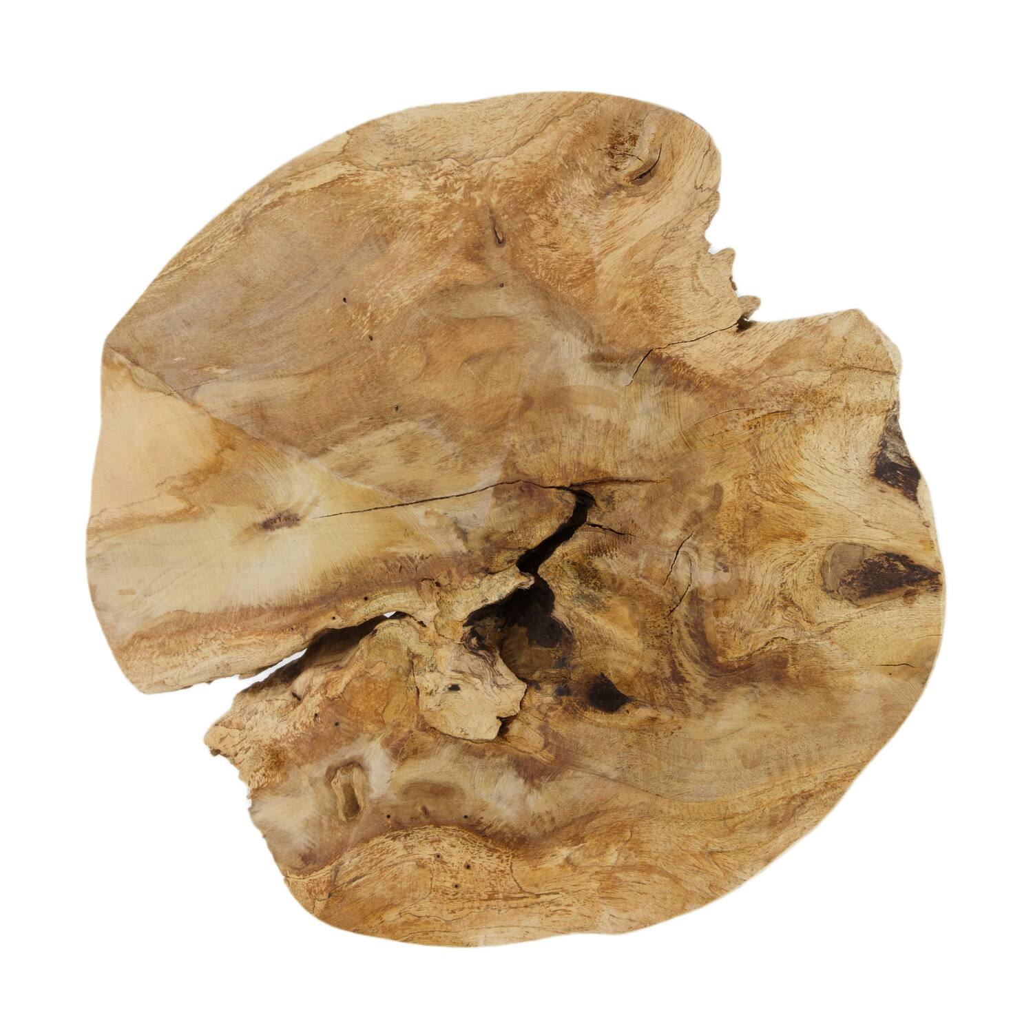 Champignon - Bois de teck - Naturel - 28x30cm