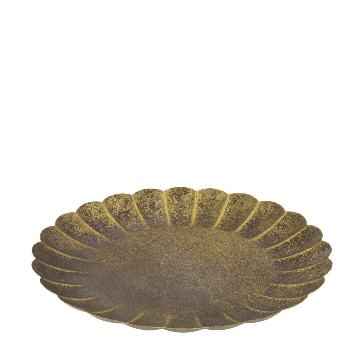 Tray round metal 27.7x27.7x2cm - Gold