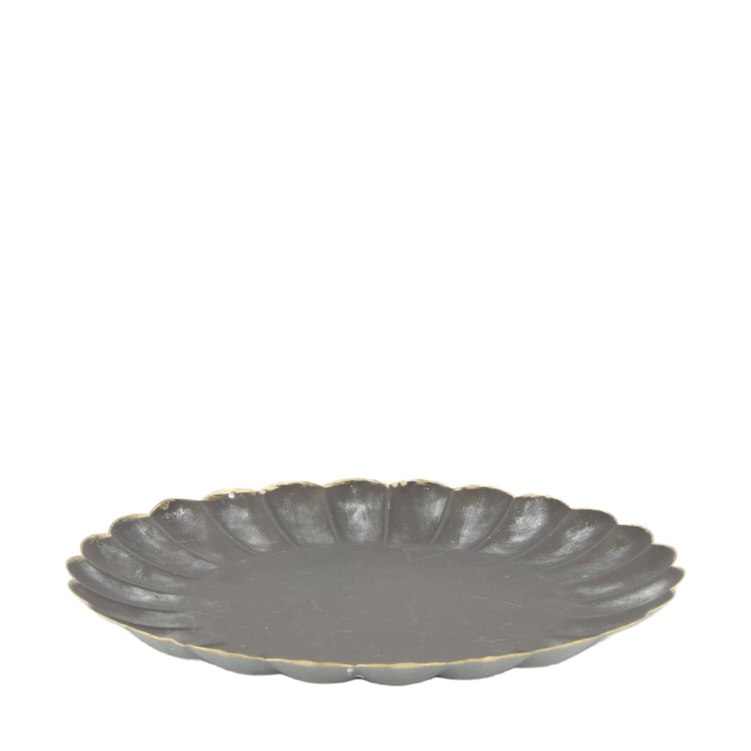 Tray round metal 27.7x27.7x2cm - Black