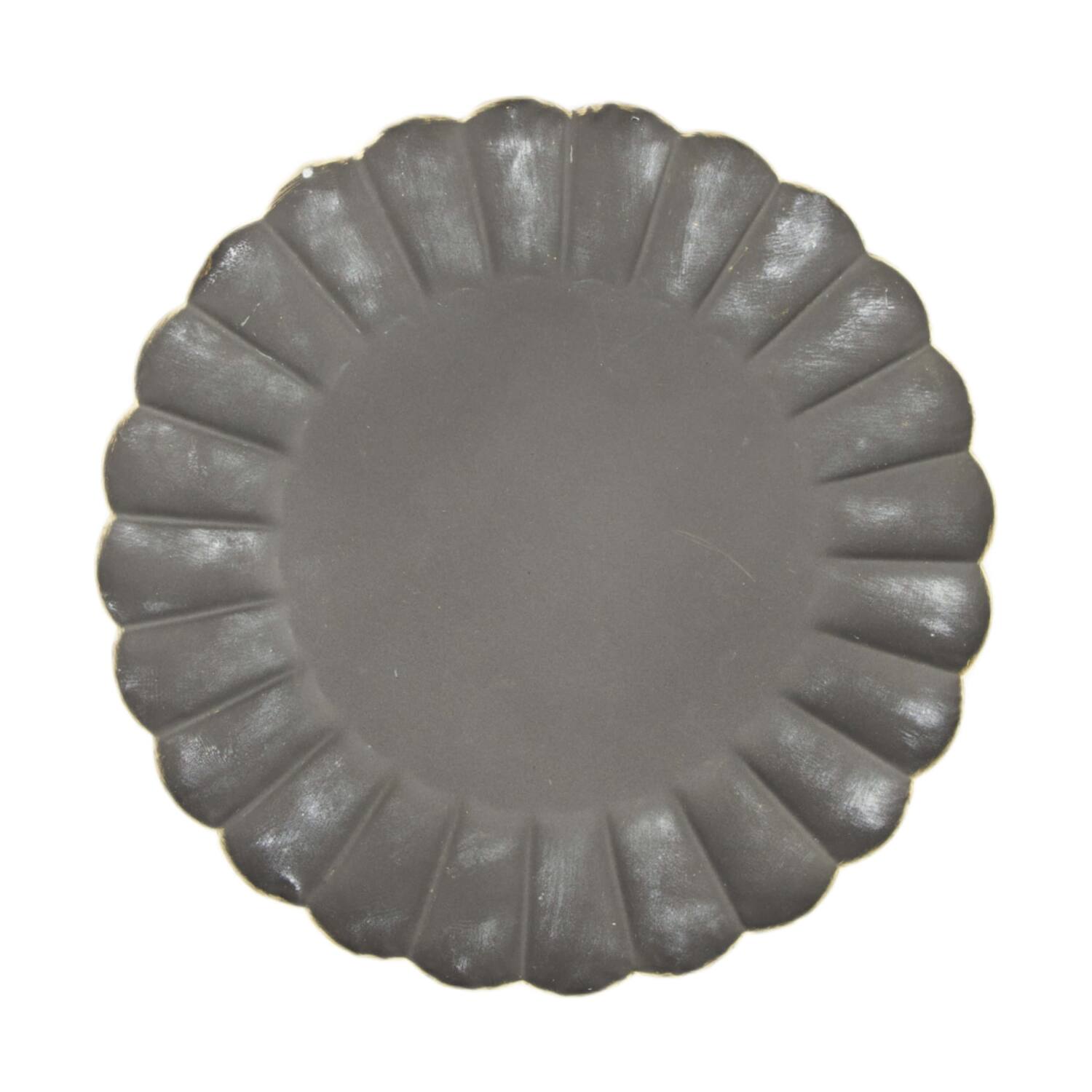 Tray round metal 27.7x27.7x2cm - Black