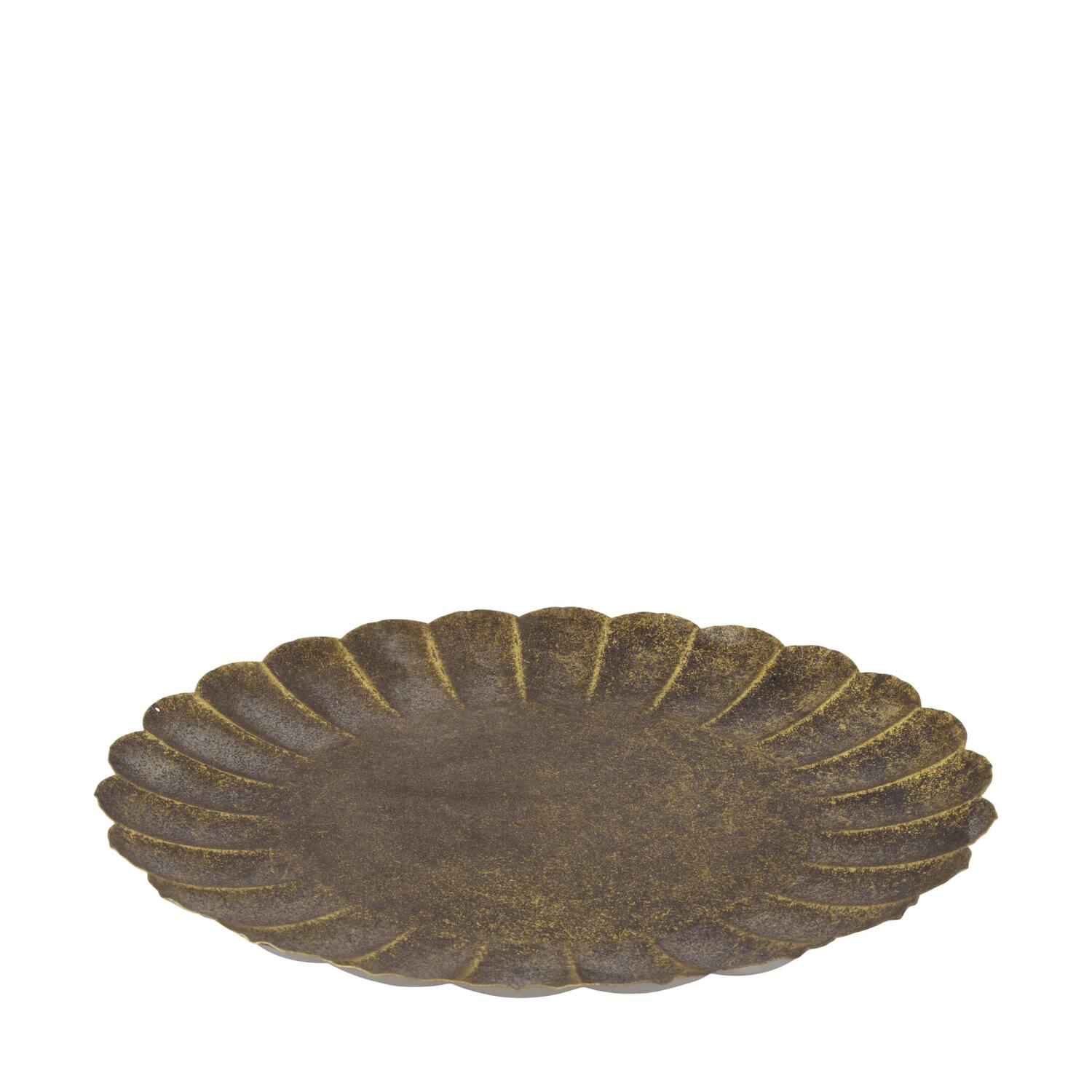 Tray round metal 38x38x3cm - Gold