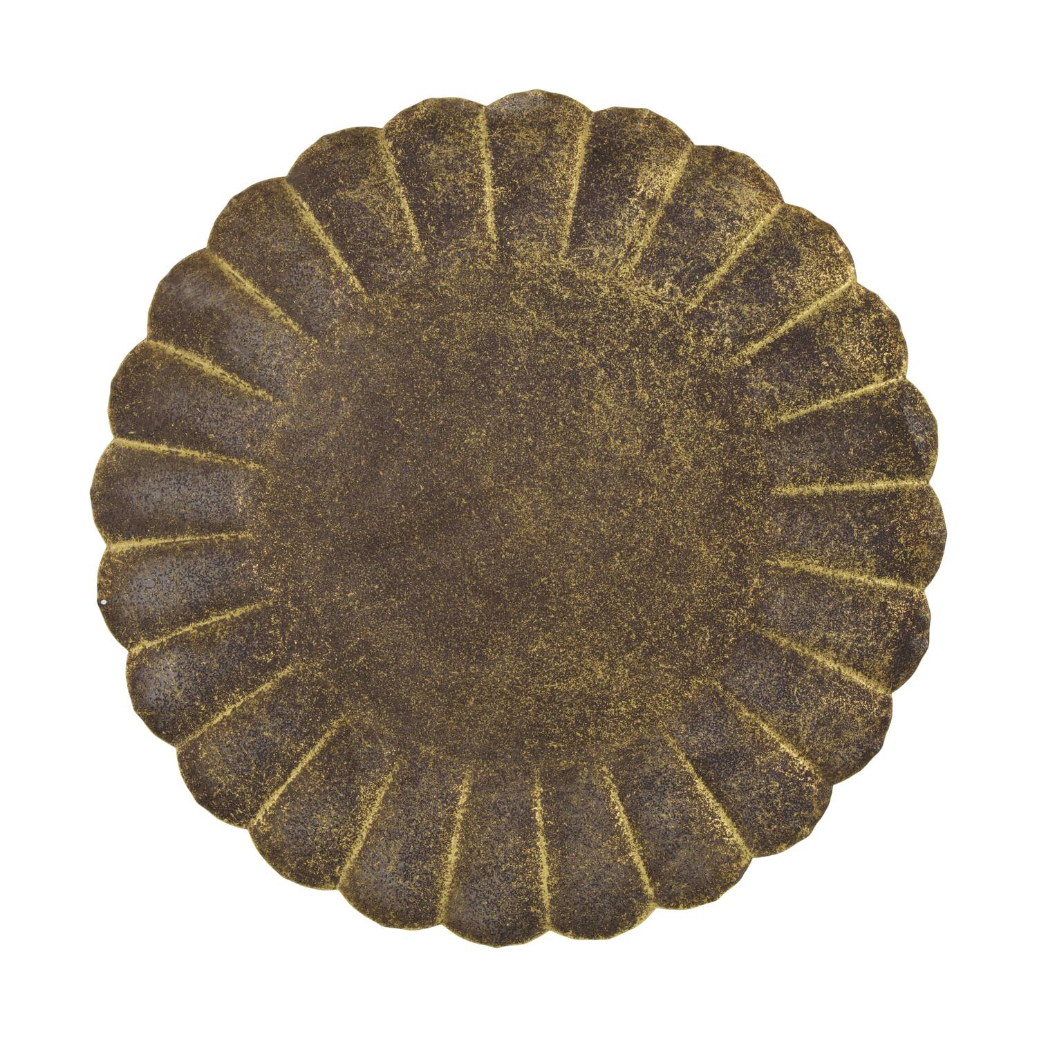 Tray round metal 38x38x3cm - Gold