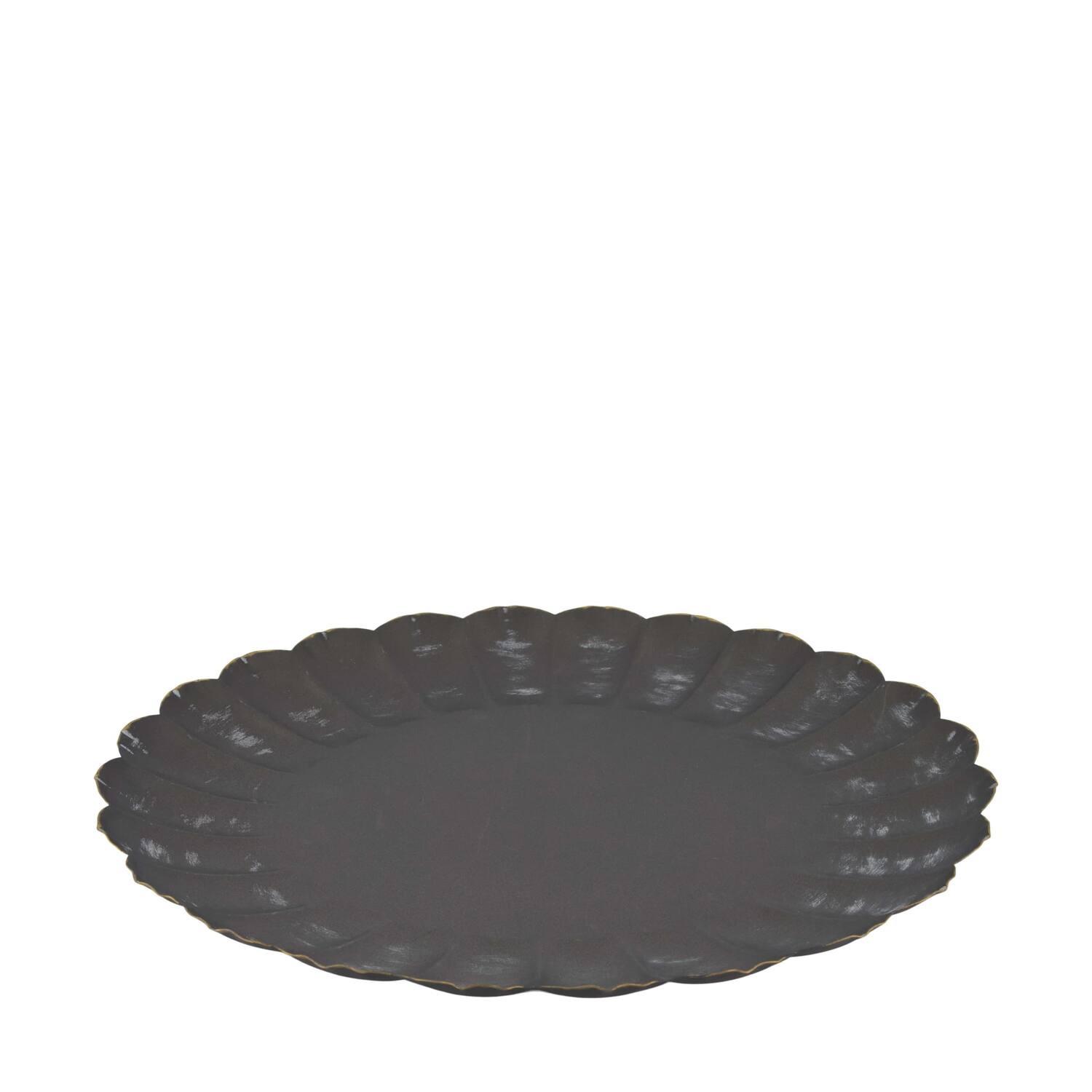 Plateau en metal rond 38x38x3cm - Noir