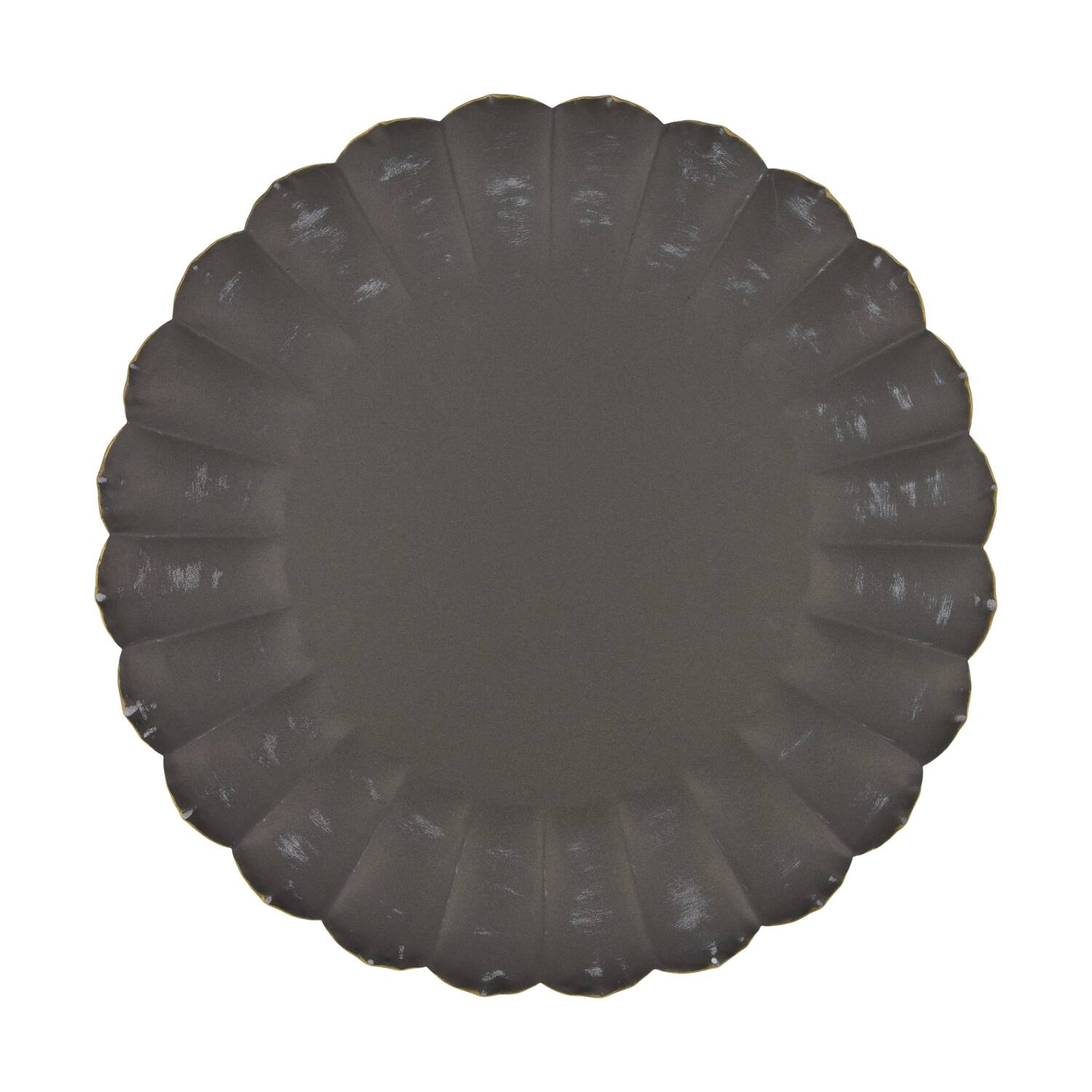 Plateau en metal rond 38x38x3cm - Noir