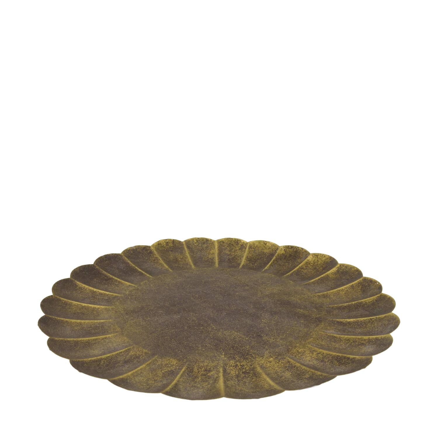 Tray round metal 58x58x3cm - Gold