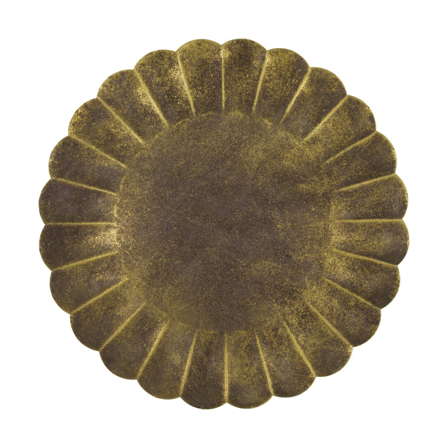 Tray round metal 58x58x3cm - Gold