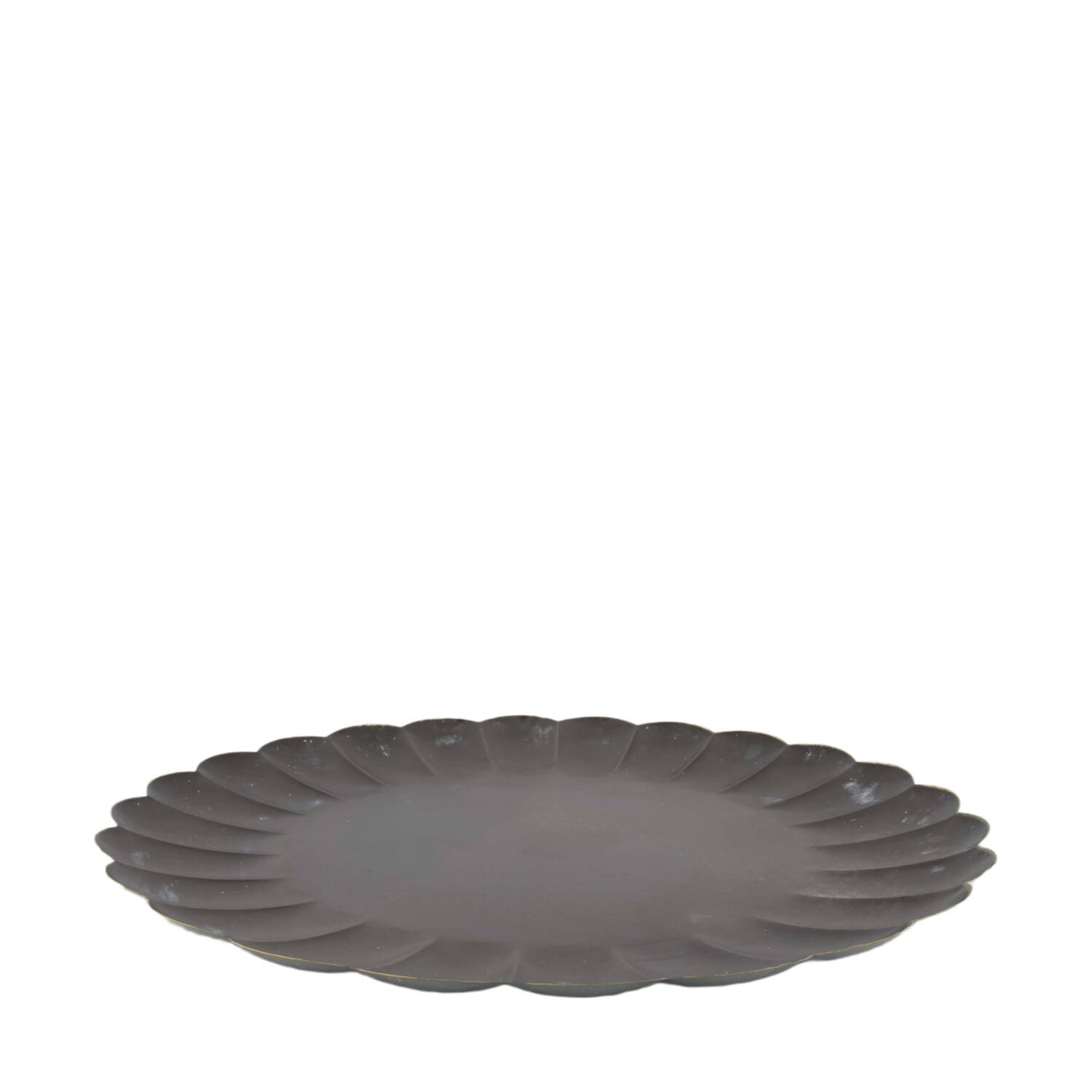 Tray round metal 58x58x3cm - Black