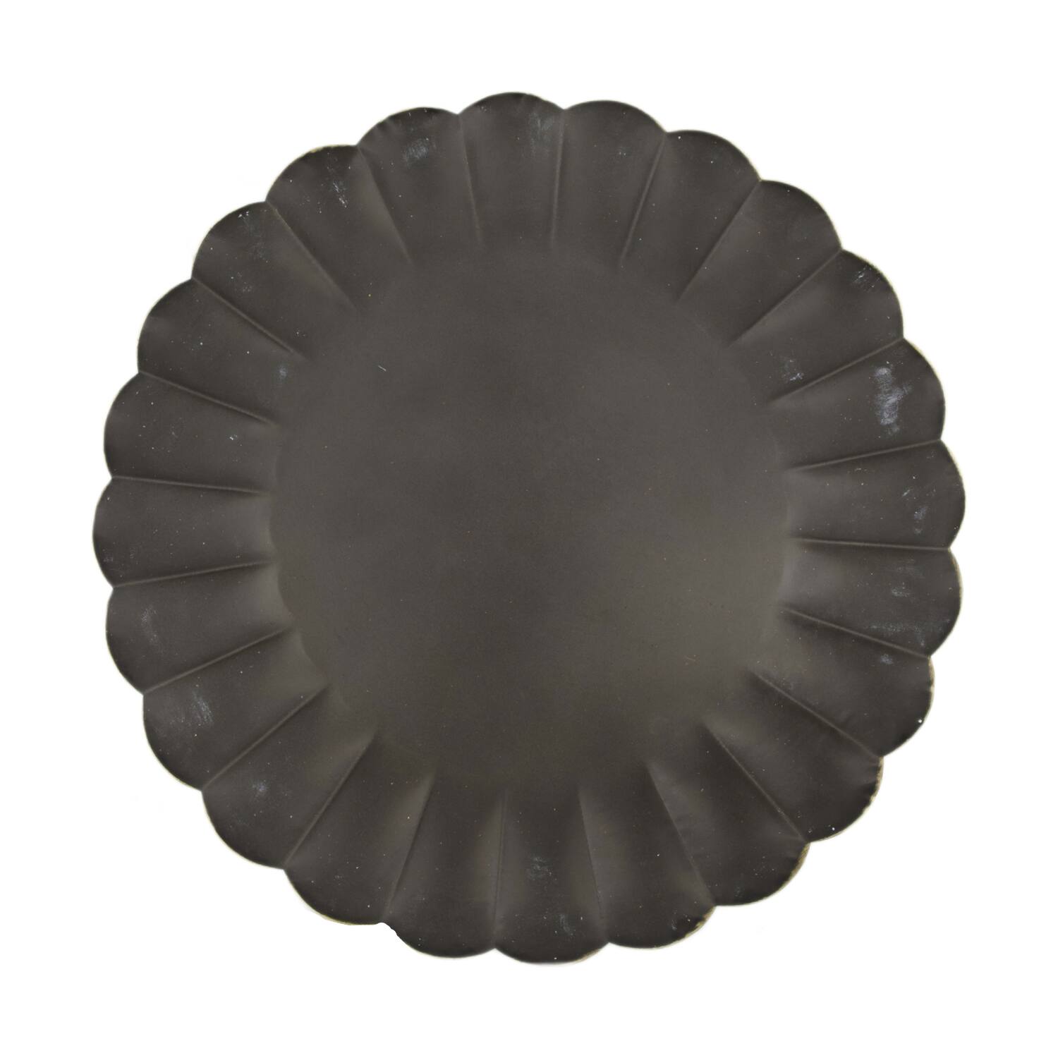 Tray round metal 58x58x3cm - Black