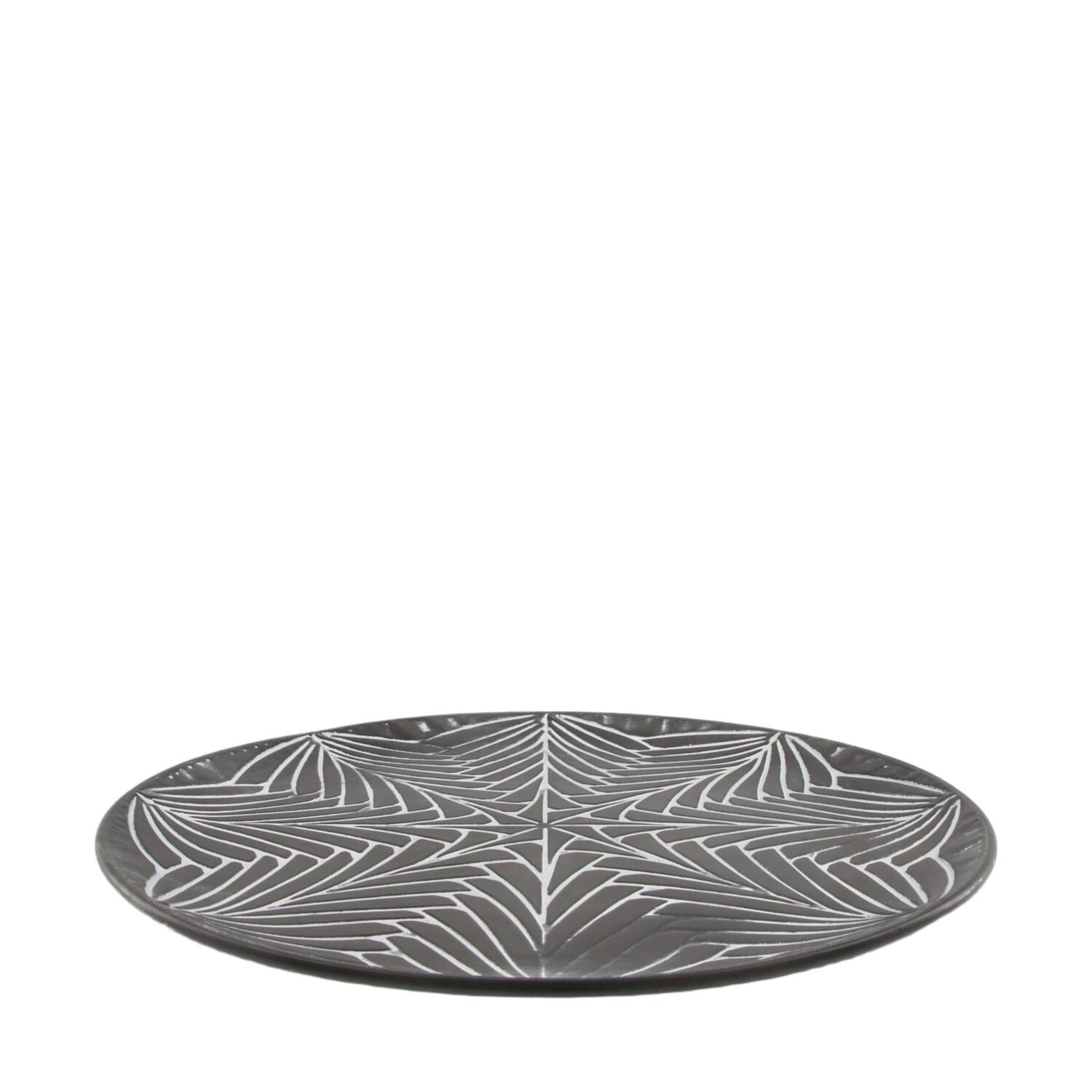 Tray round metal 58.5x58.5x2.3cm - Black