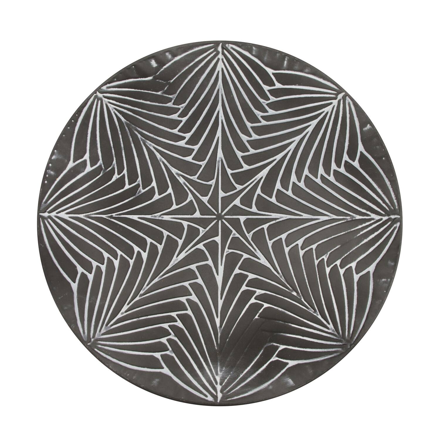 Tray round metal 58.5x58.5x2.3cm - Black