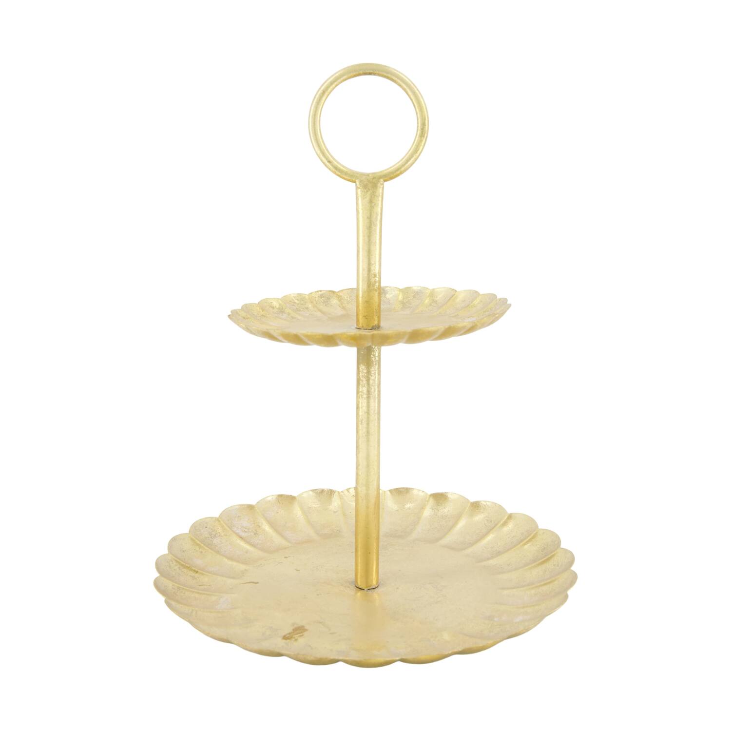 Etagiere metal 2 layers 28x28x36cm - Gold