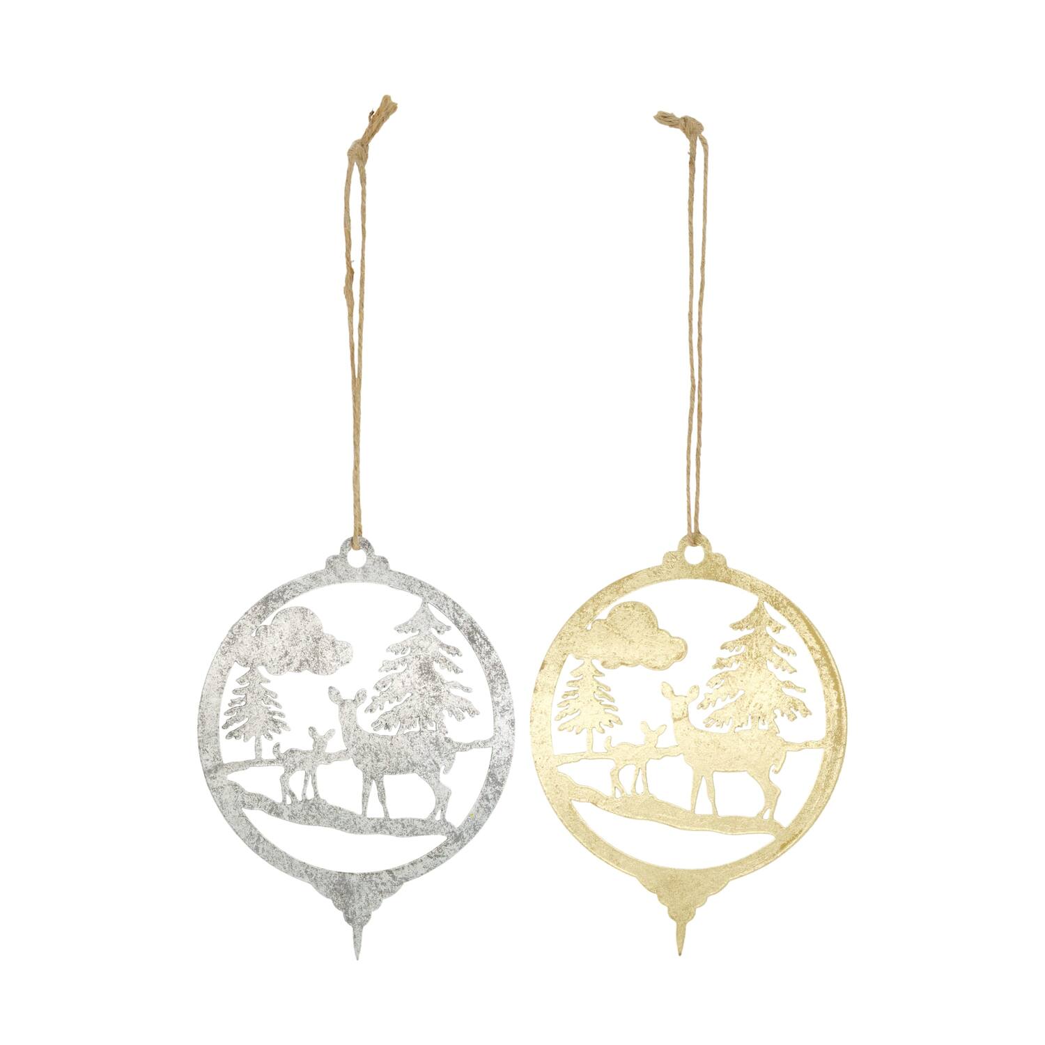 Hanger tree and deer metal 16.5x0.08x22cm  - Gold