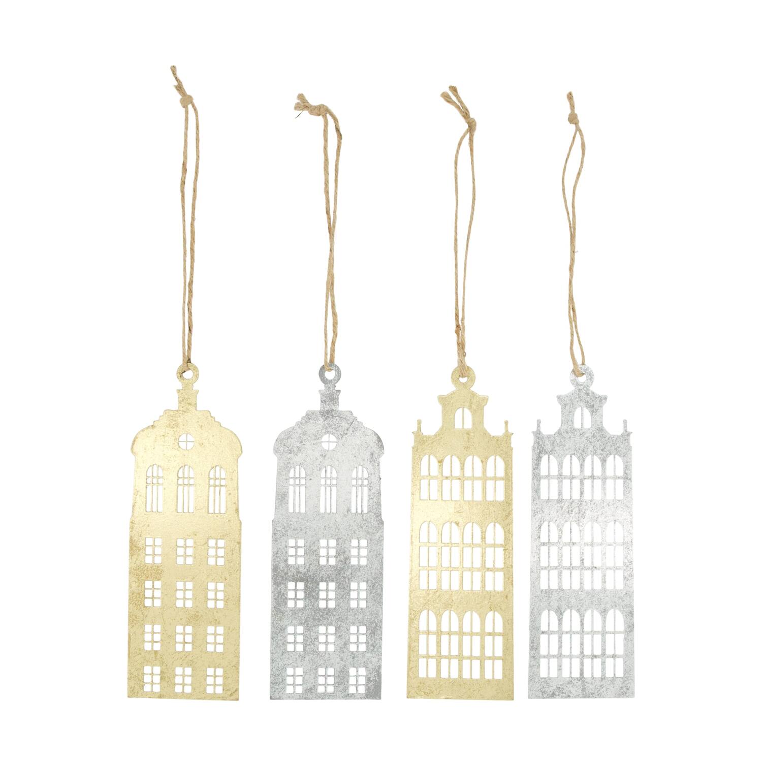 Hanger house metal 9x0.08x27cm  - Gold