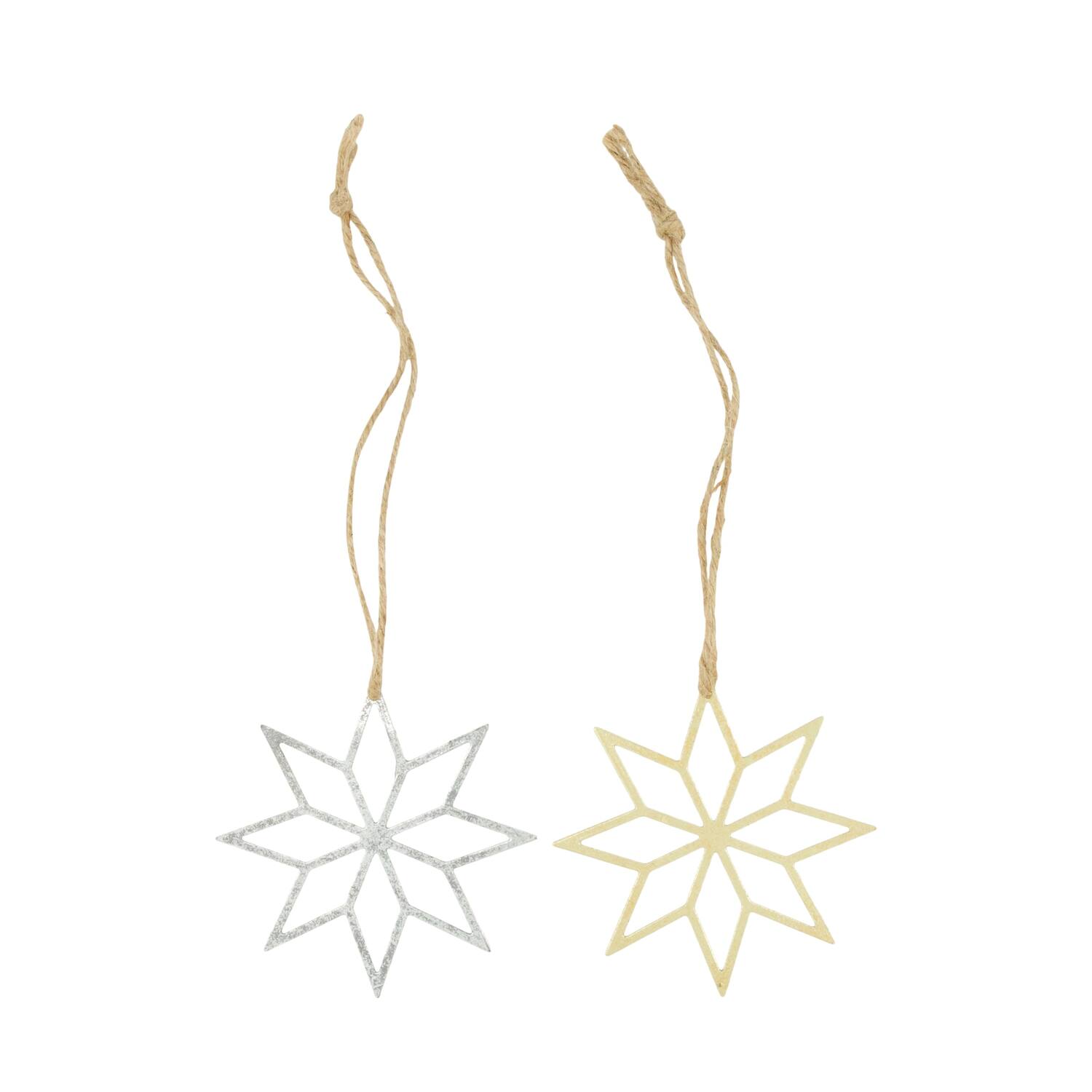 Hanger star metal 13x0.1x13cm  - Gold