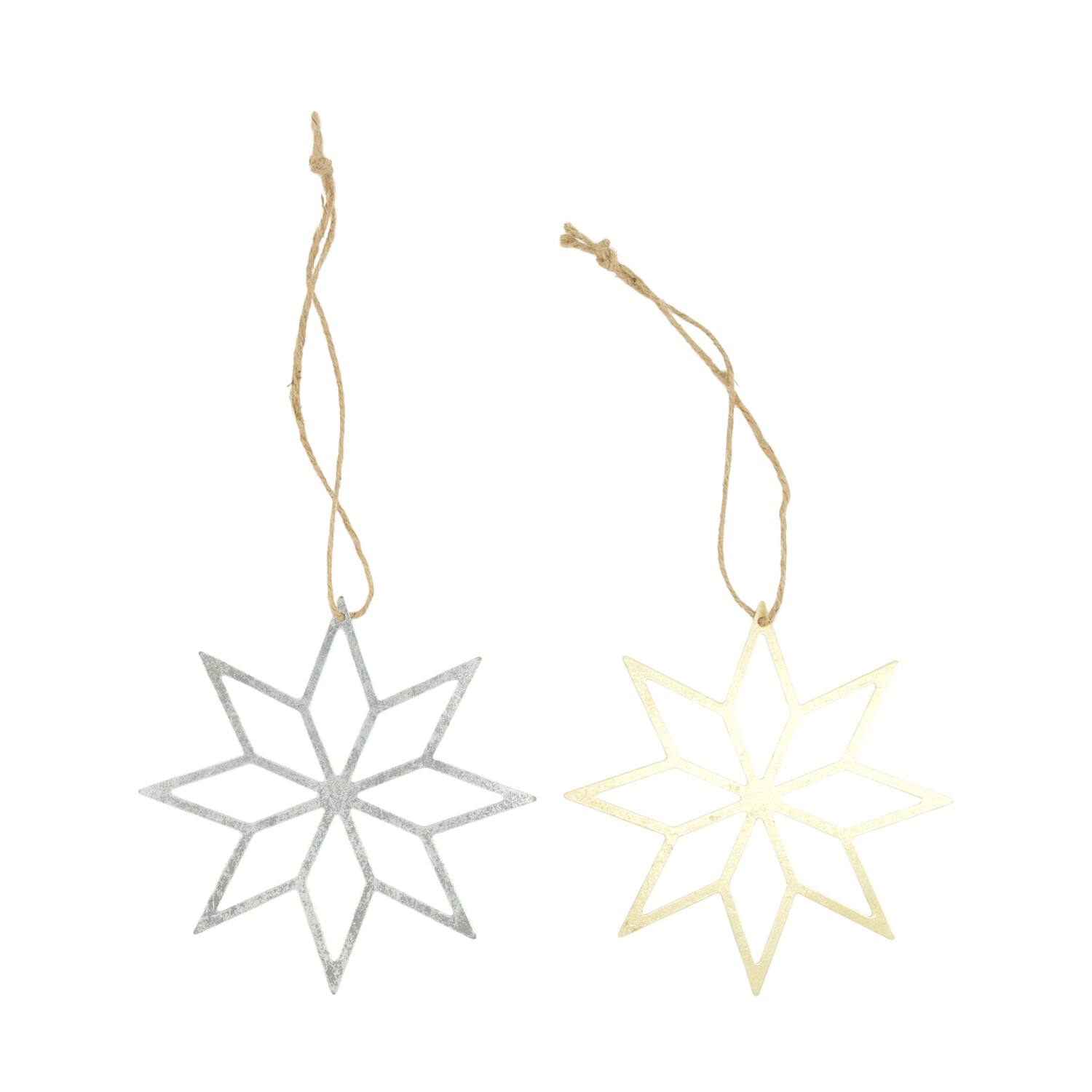 Hanger star metal 18x0.1x18cm - Gold