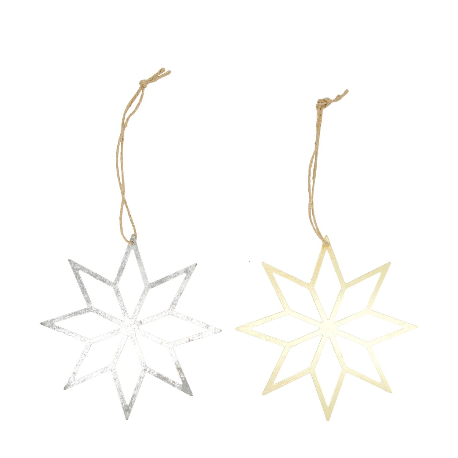 Hanger star metal 23x0.1x23cm  - Gold