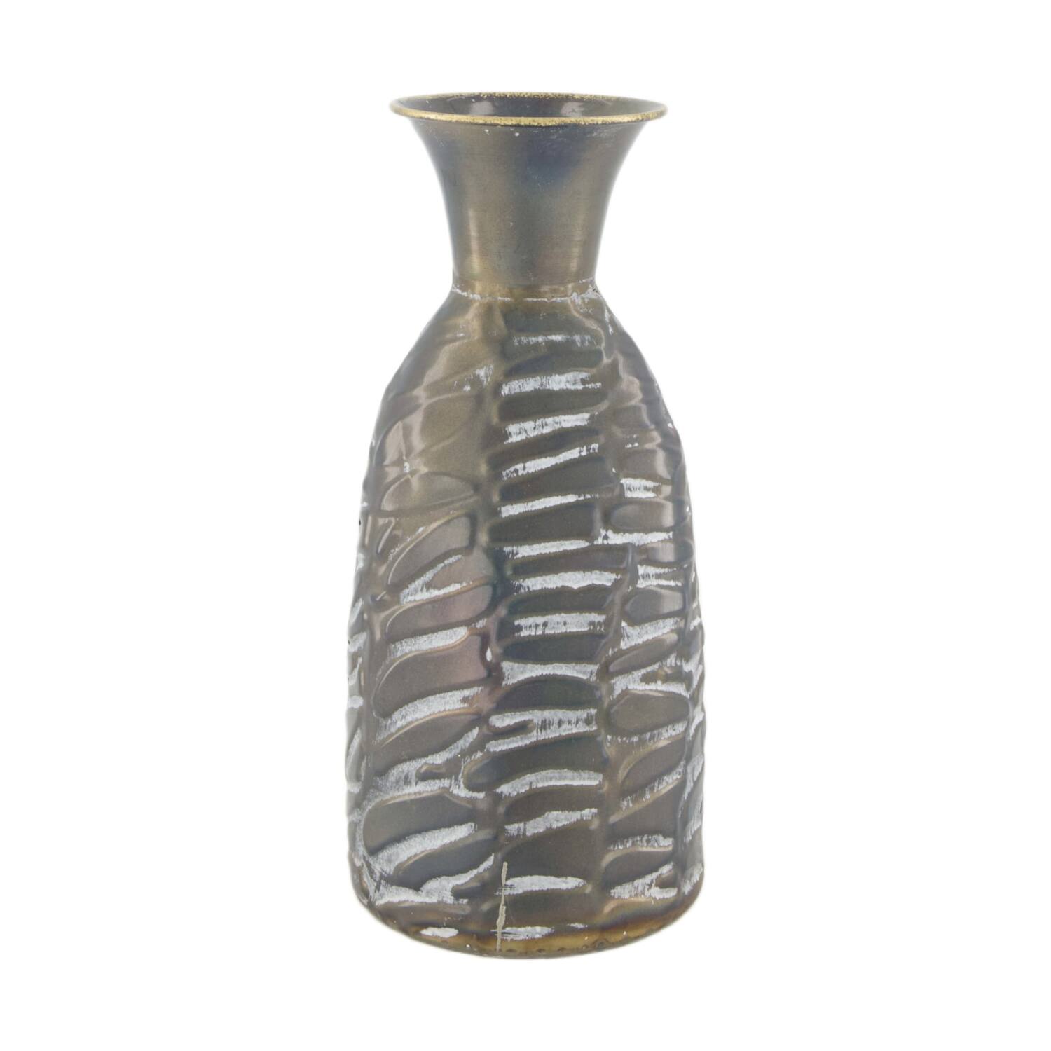 Bottle metal 12x12x27cm