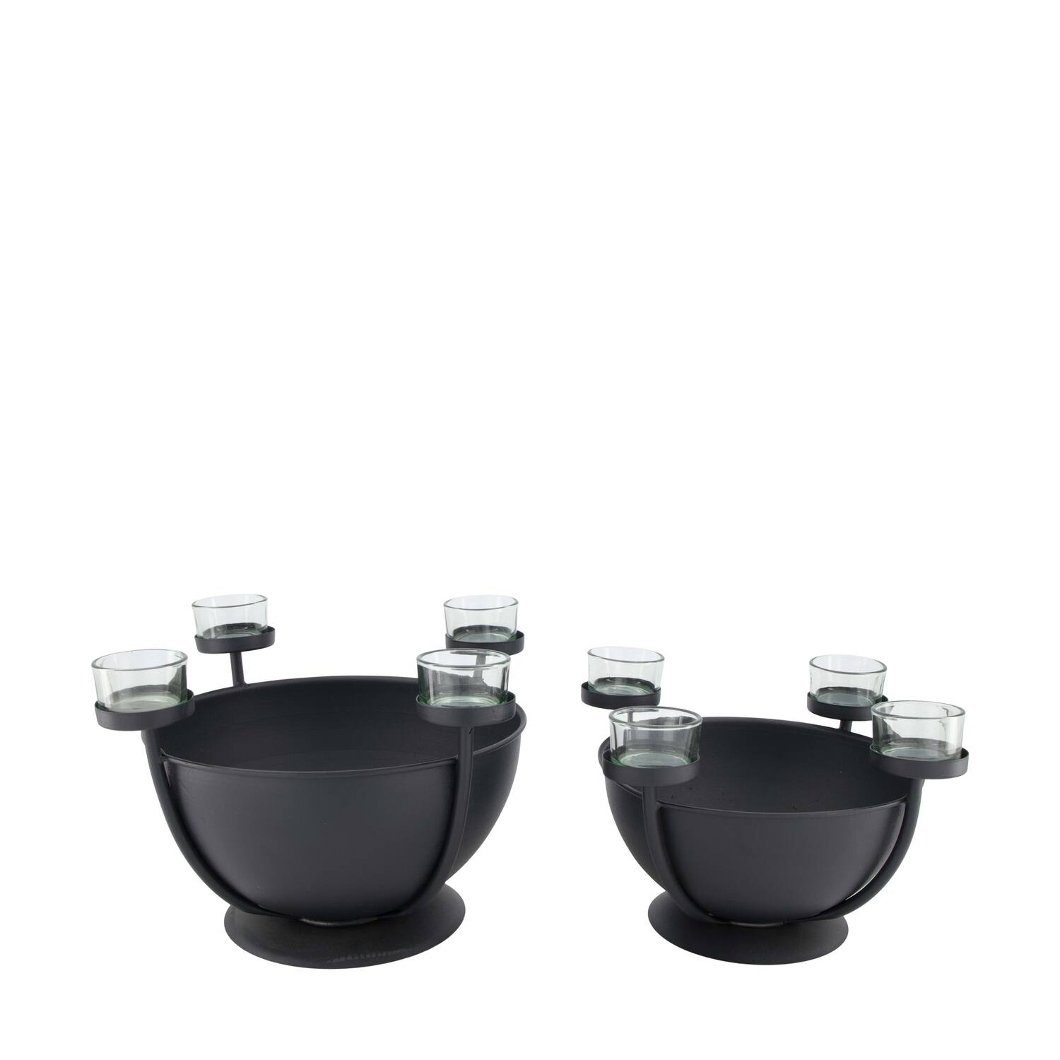 Tealight holder metal with glass 31x31x19.3cm S/2