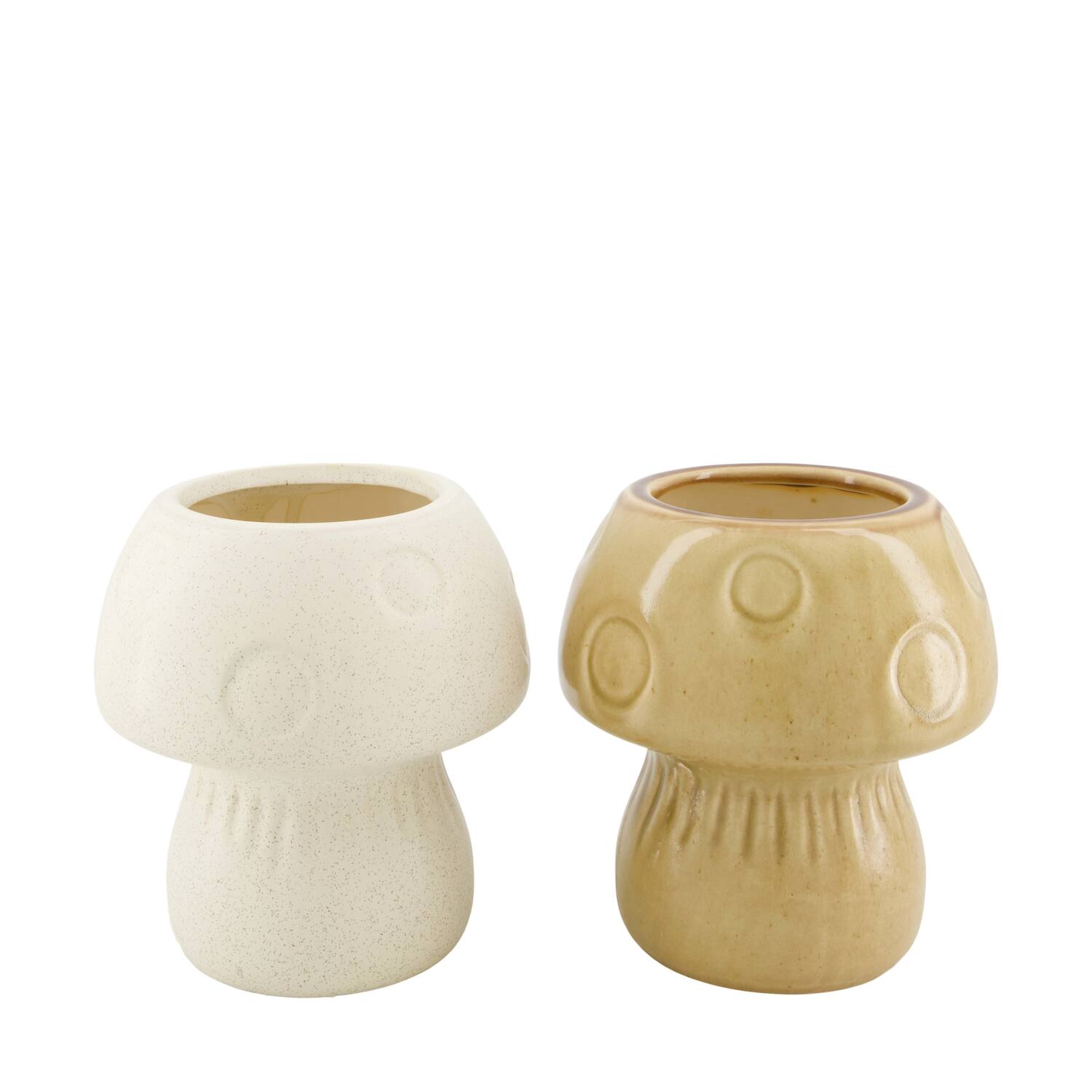 Vase mushroom ceramic 18x18x20cm - White