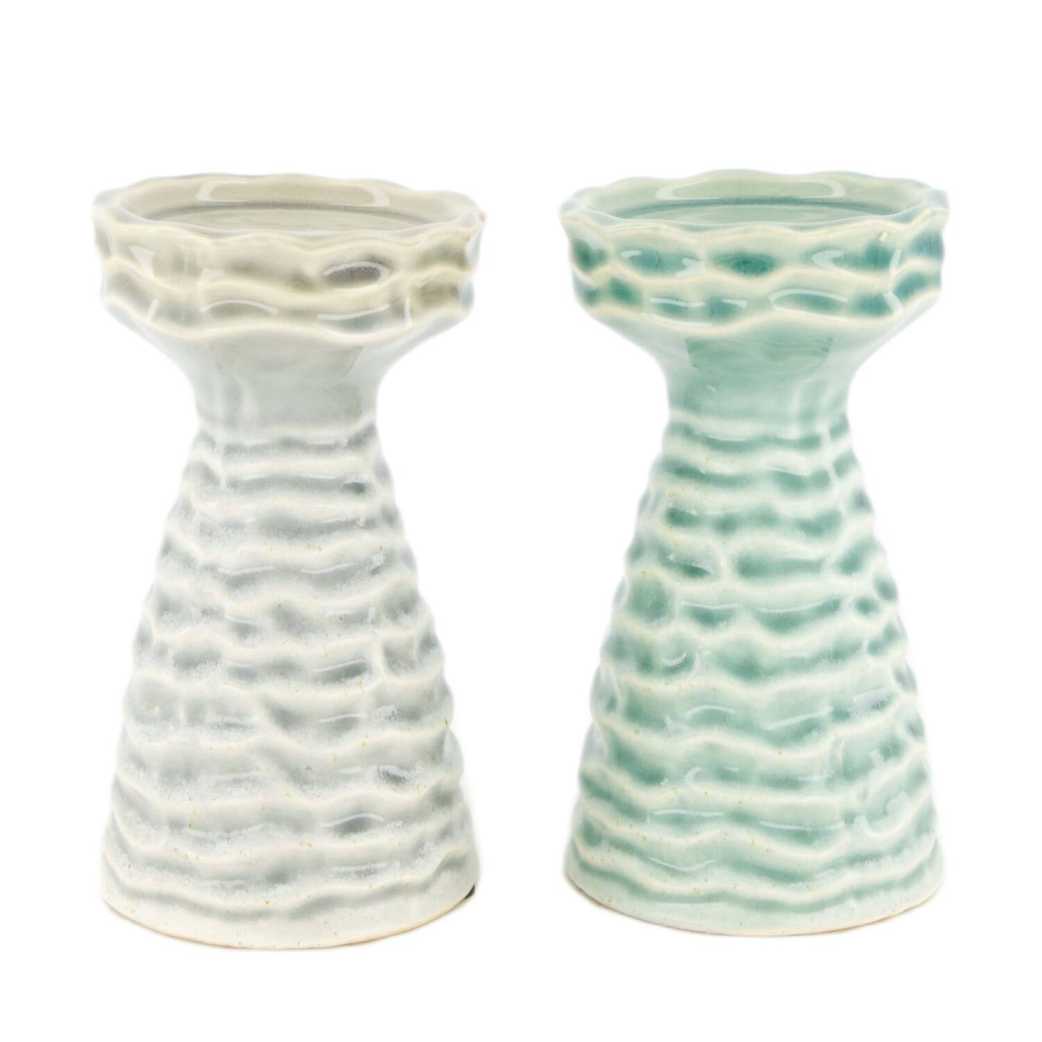 Pillar candle holder ceramic 9x9x16cm C/2