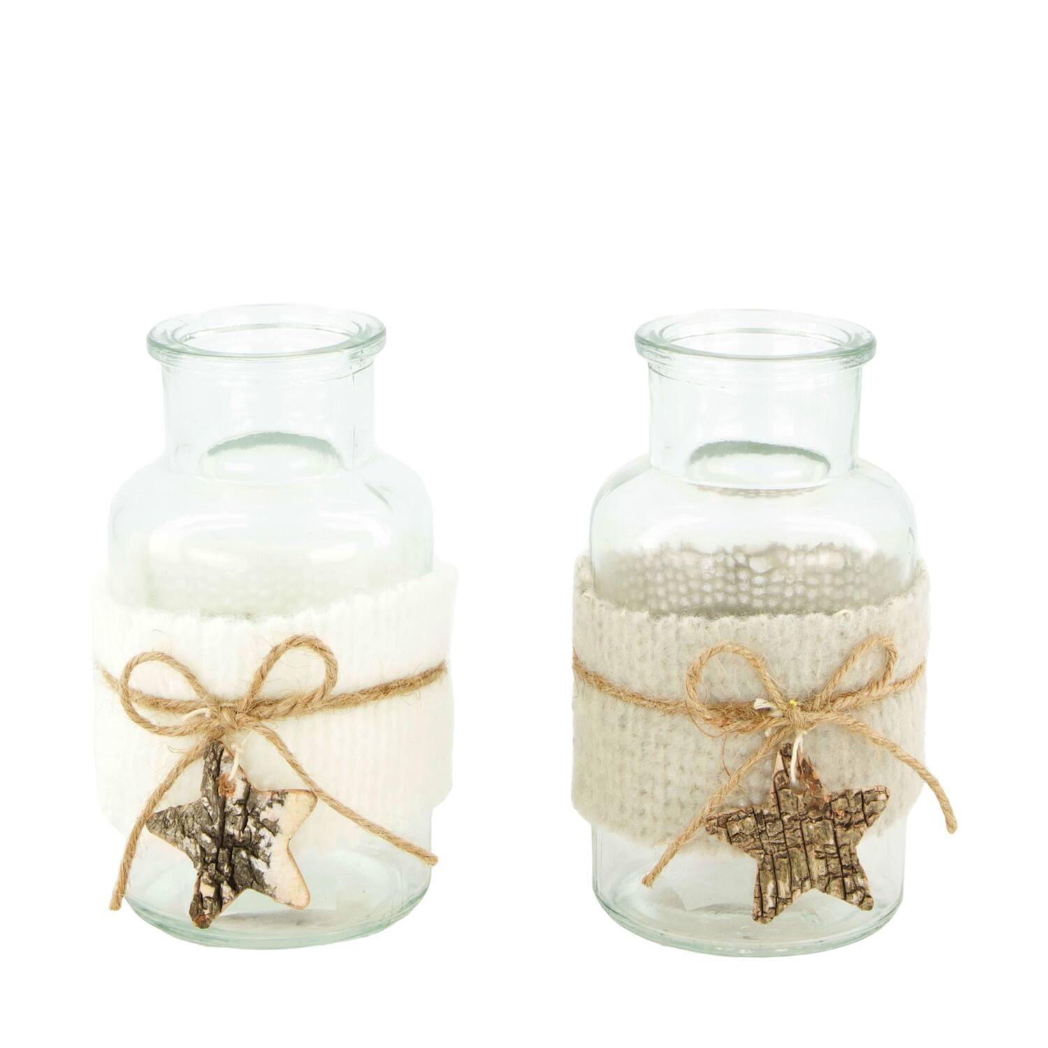 Bottle glass 6.5x6.5x12.5cm  - Grey