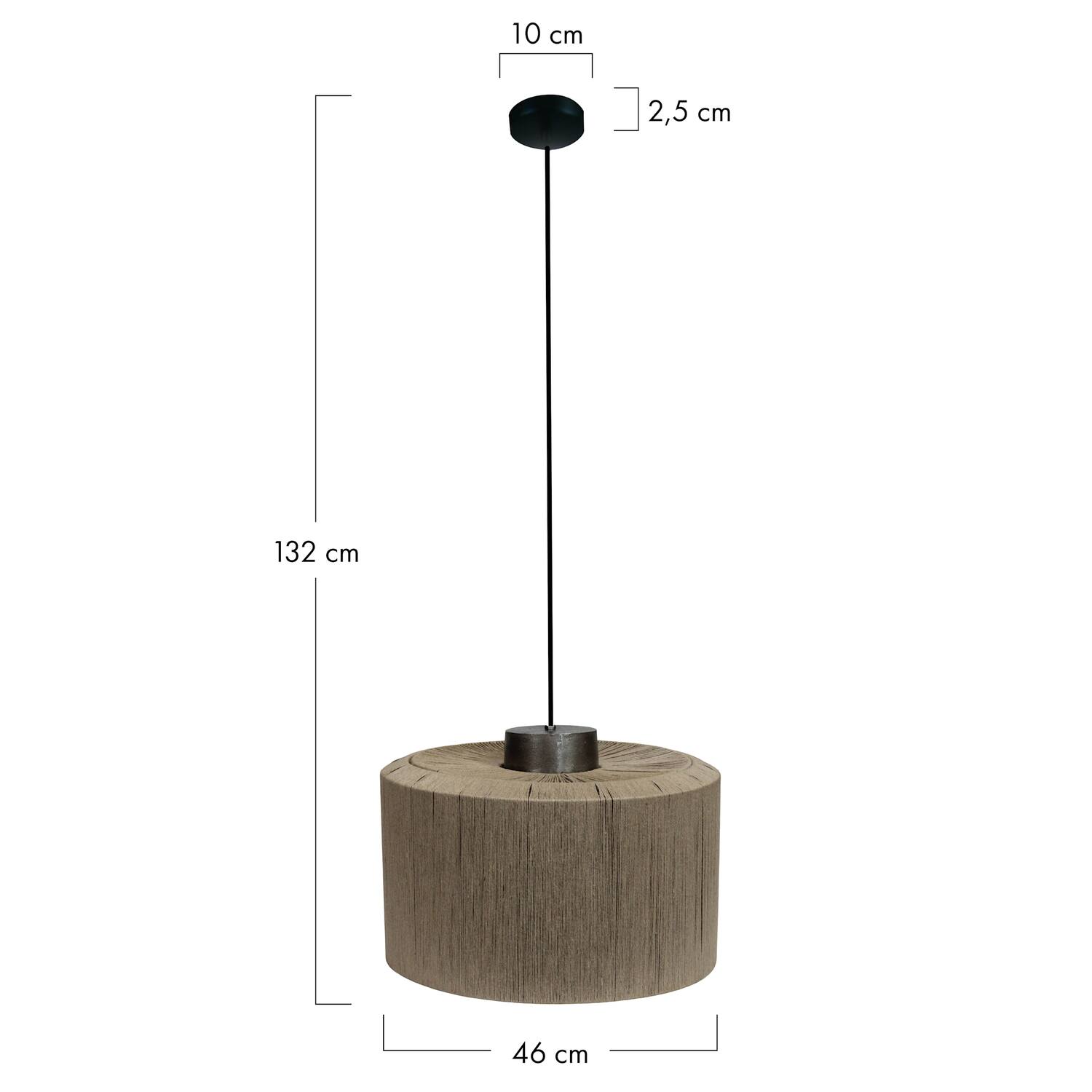DKNC - Ceiling light jute 46x46x32cm - Natuurlijk