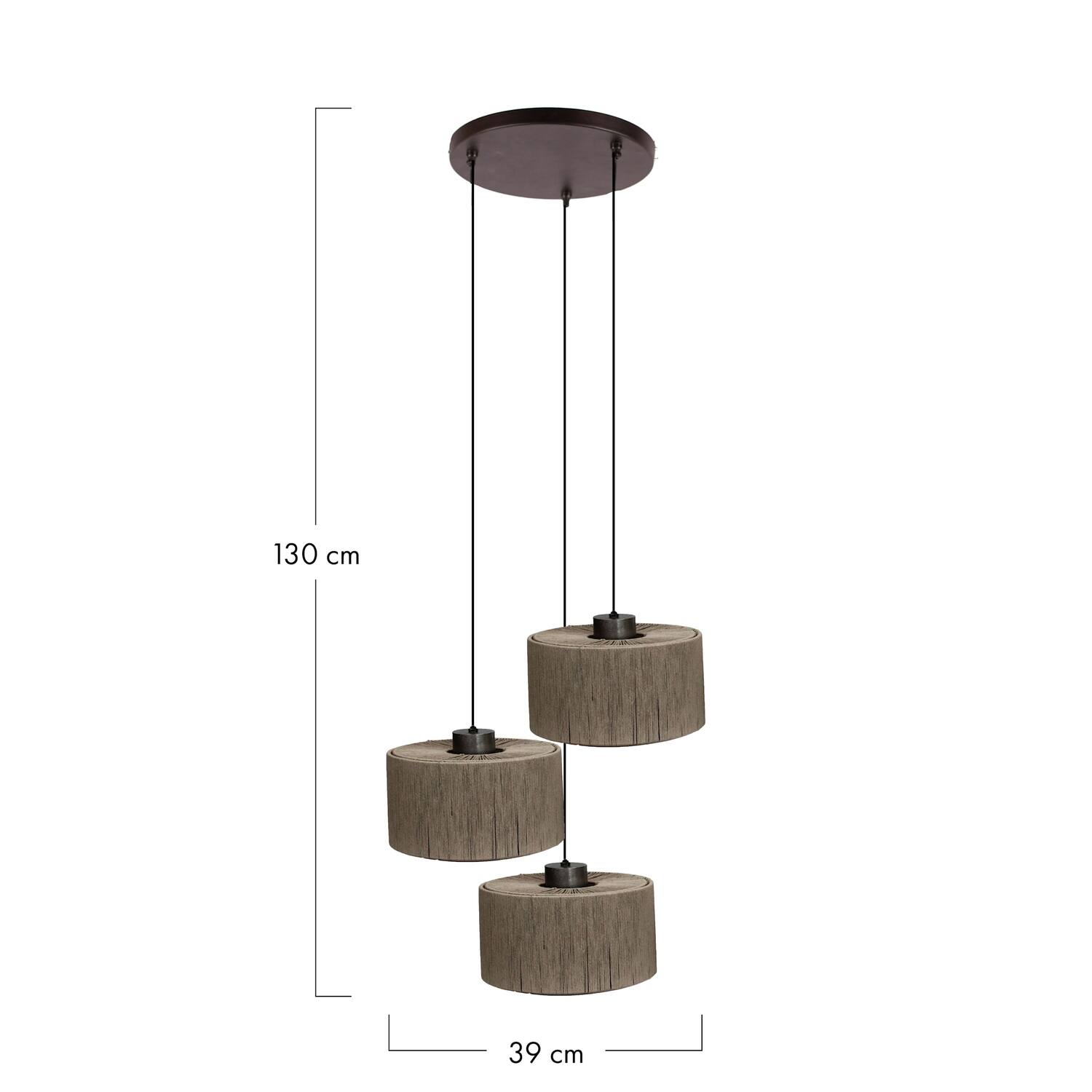 Ceiling light jute 39x39x130cm